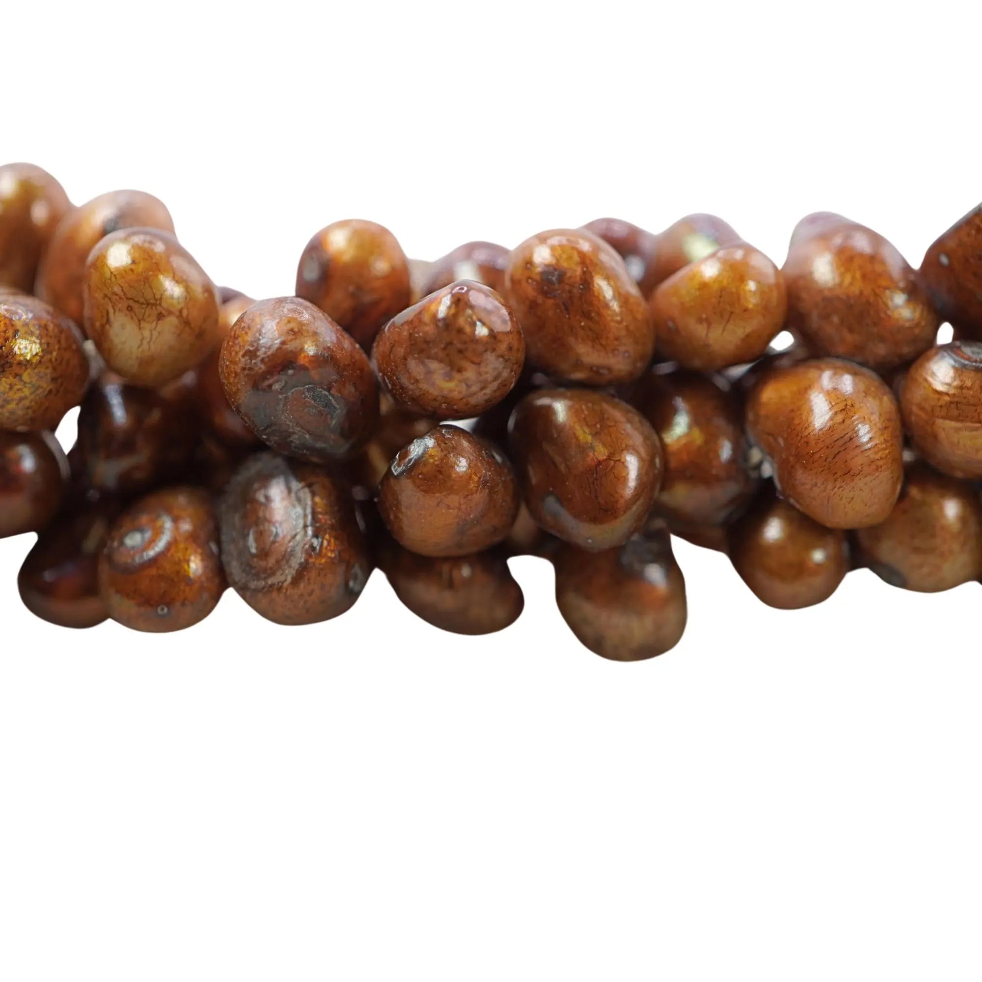 Golden Freshwater Pearls Potato Shape Beads Strand