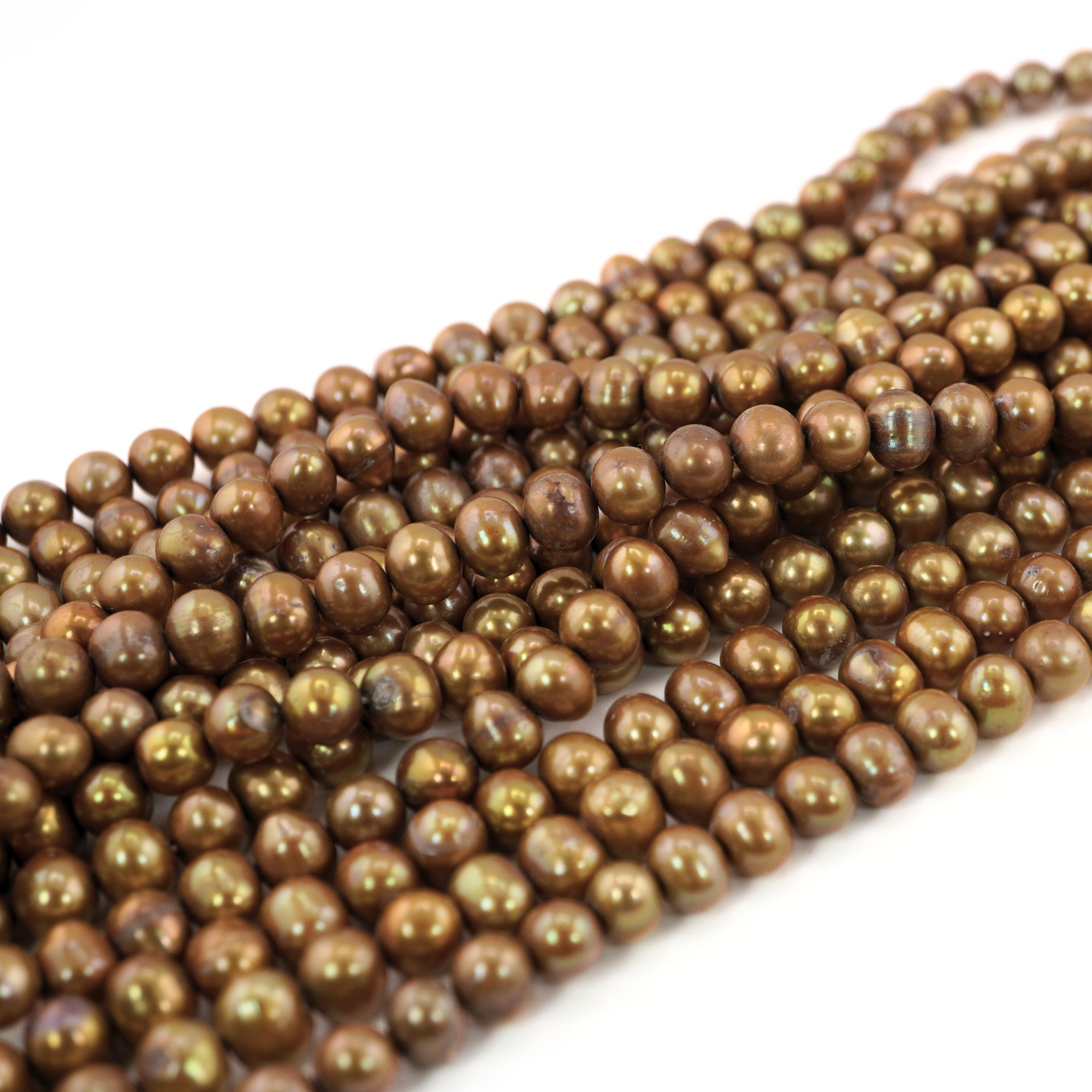 Golden Potato Beads for Necklaces