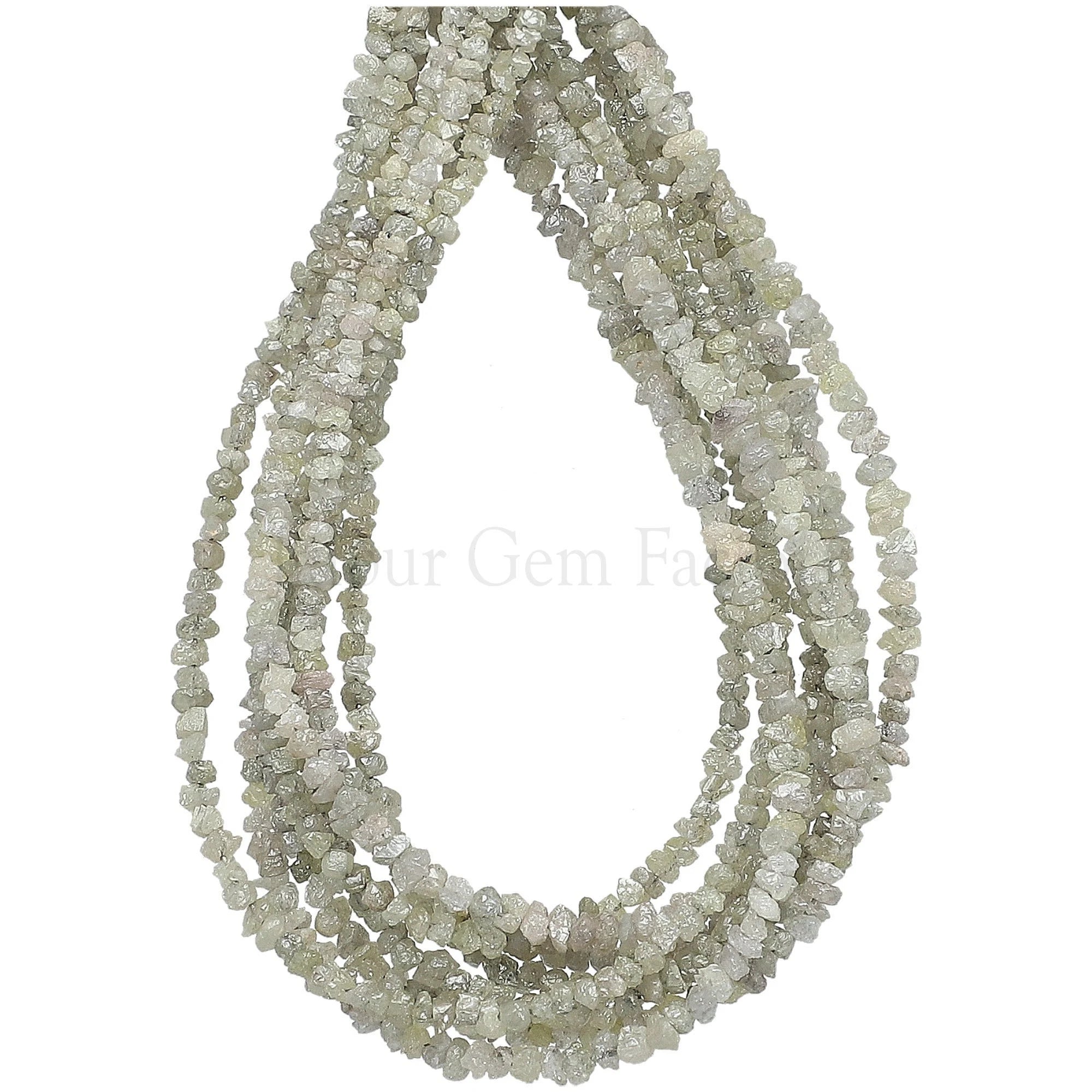 Gray Rough Diamond Nugget Shape Beads Strand