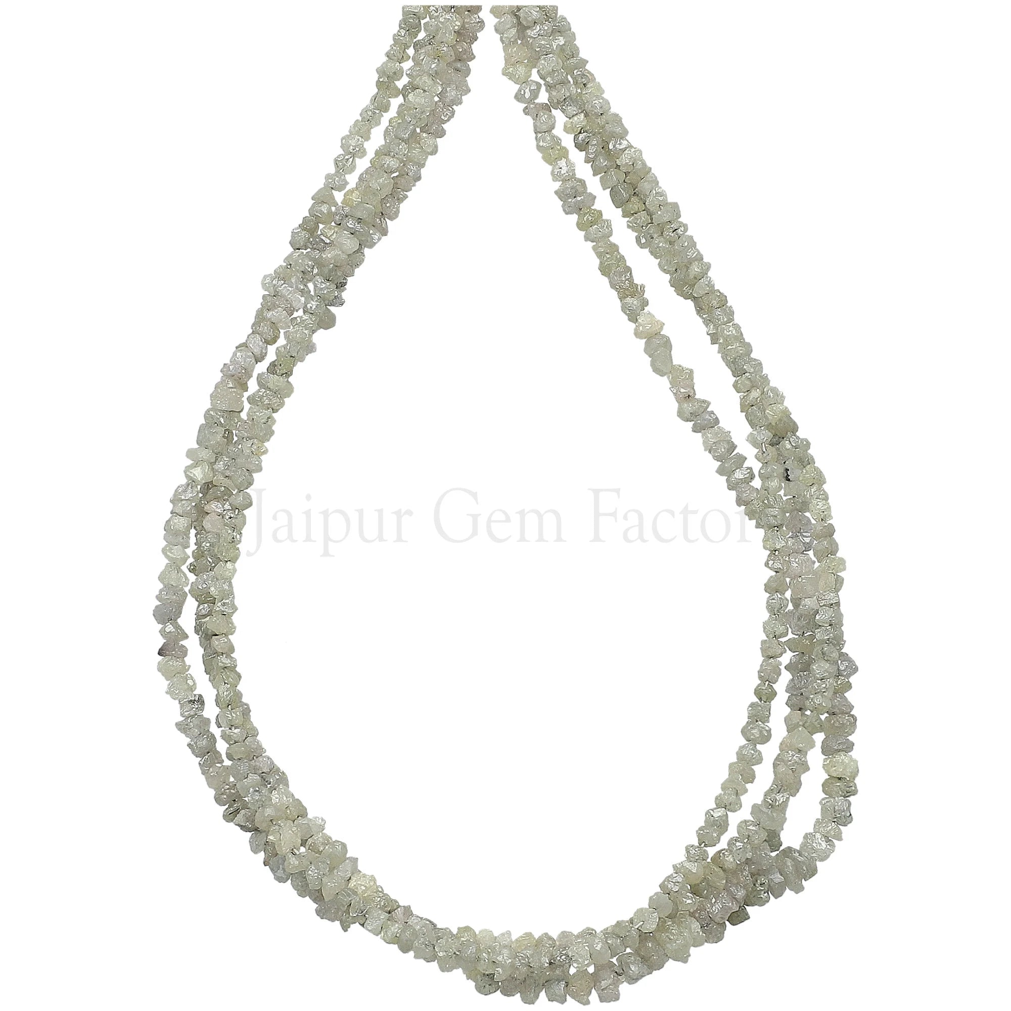 Gray Rough Diamond Nugget Shape Beads Strand