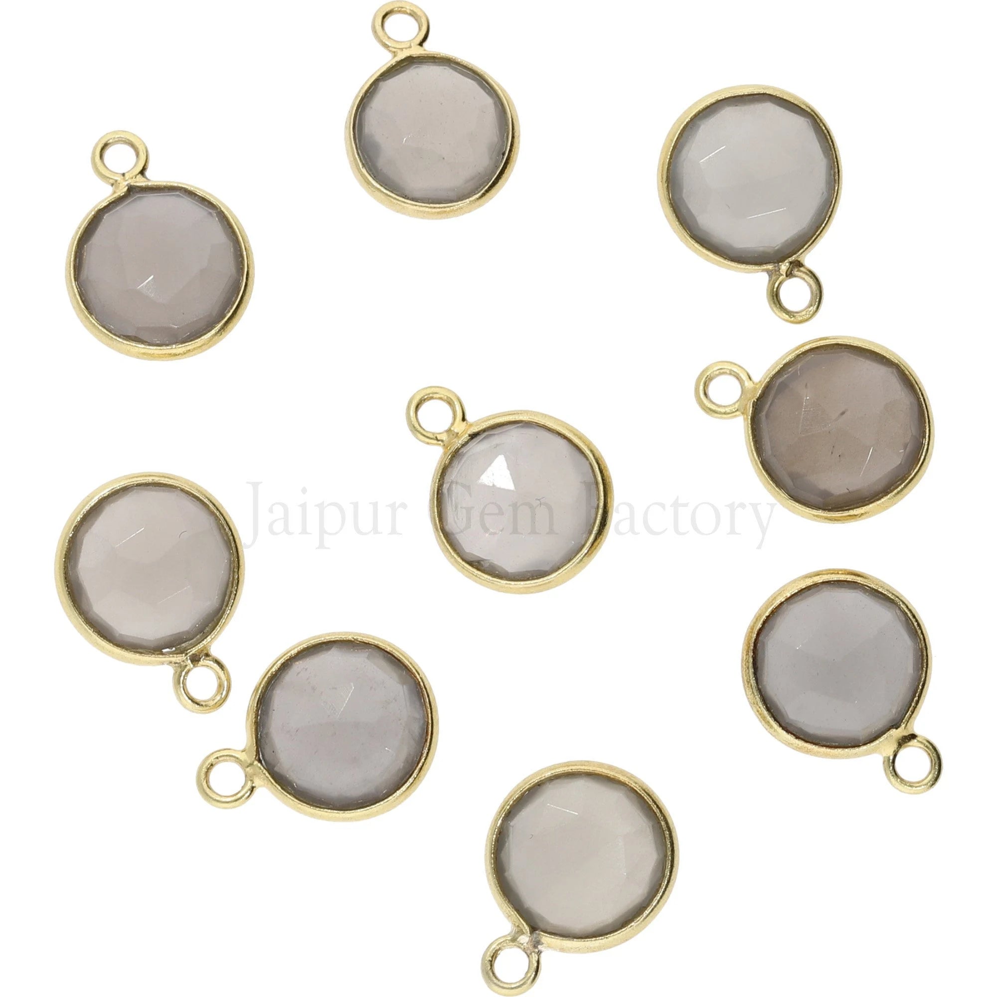 Gray Moonstone Pendant Coin Shape