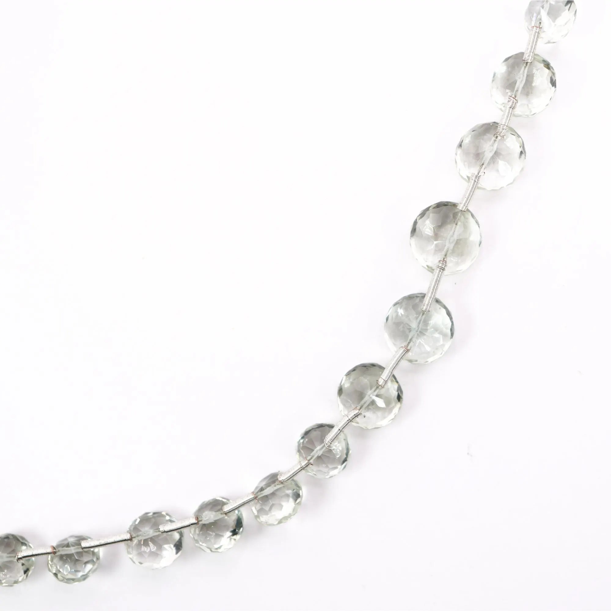 Green Amethyst Round Drop Shape Gemstone Beads