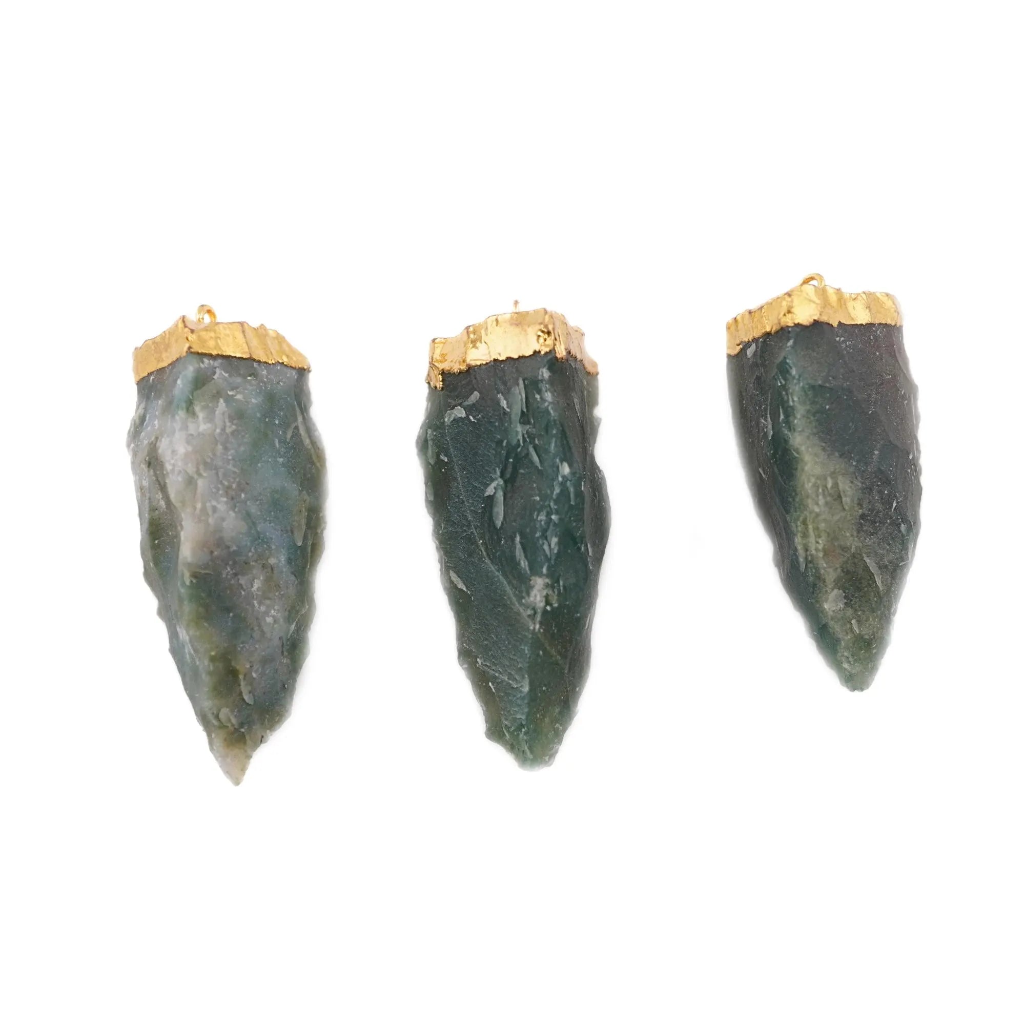 Green Arrowhead Gemstone Pendant