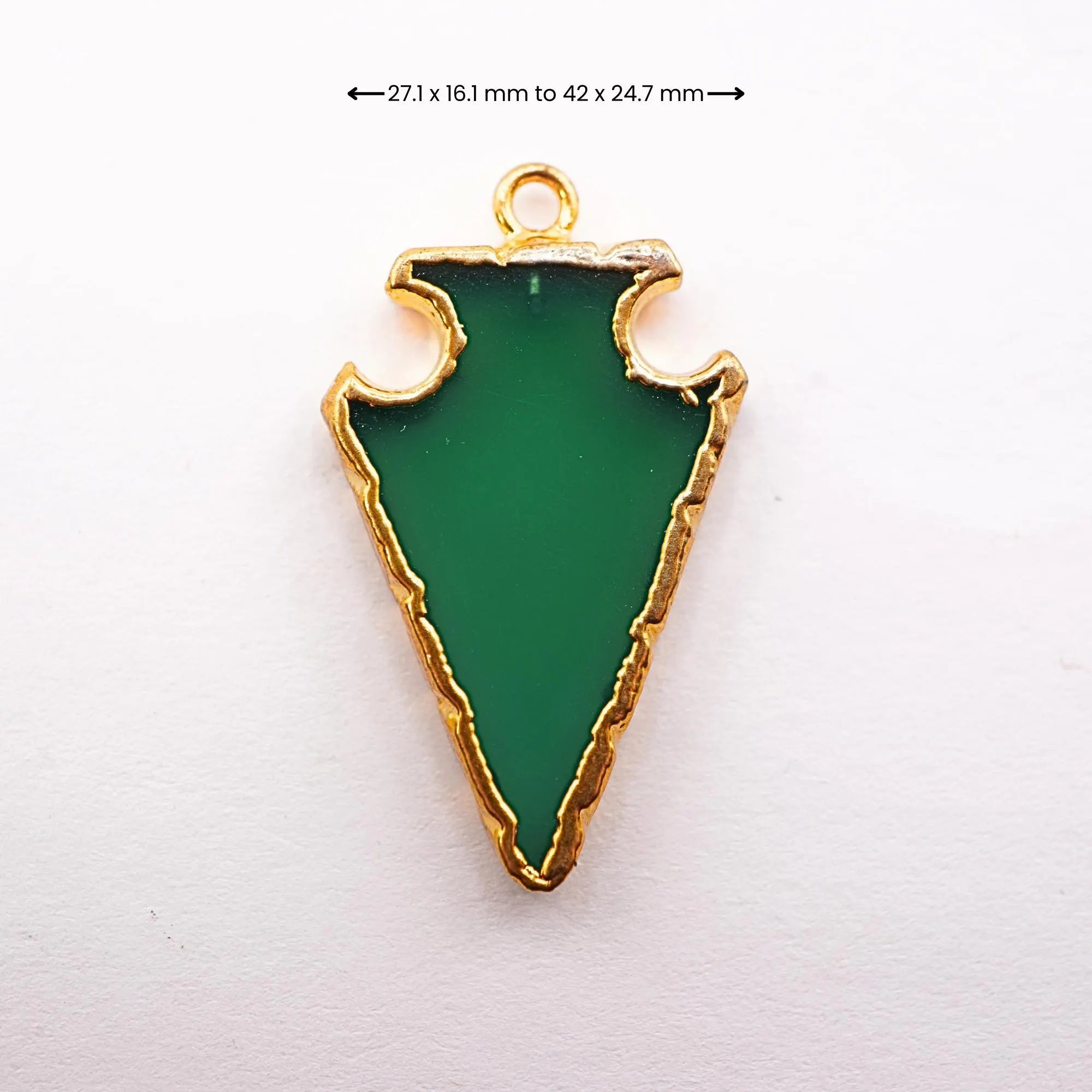 Green Onyx Gold Electroplated Charm