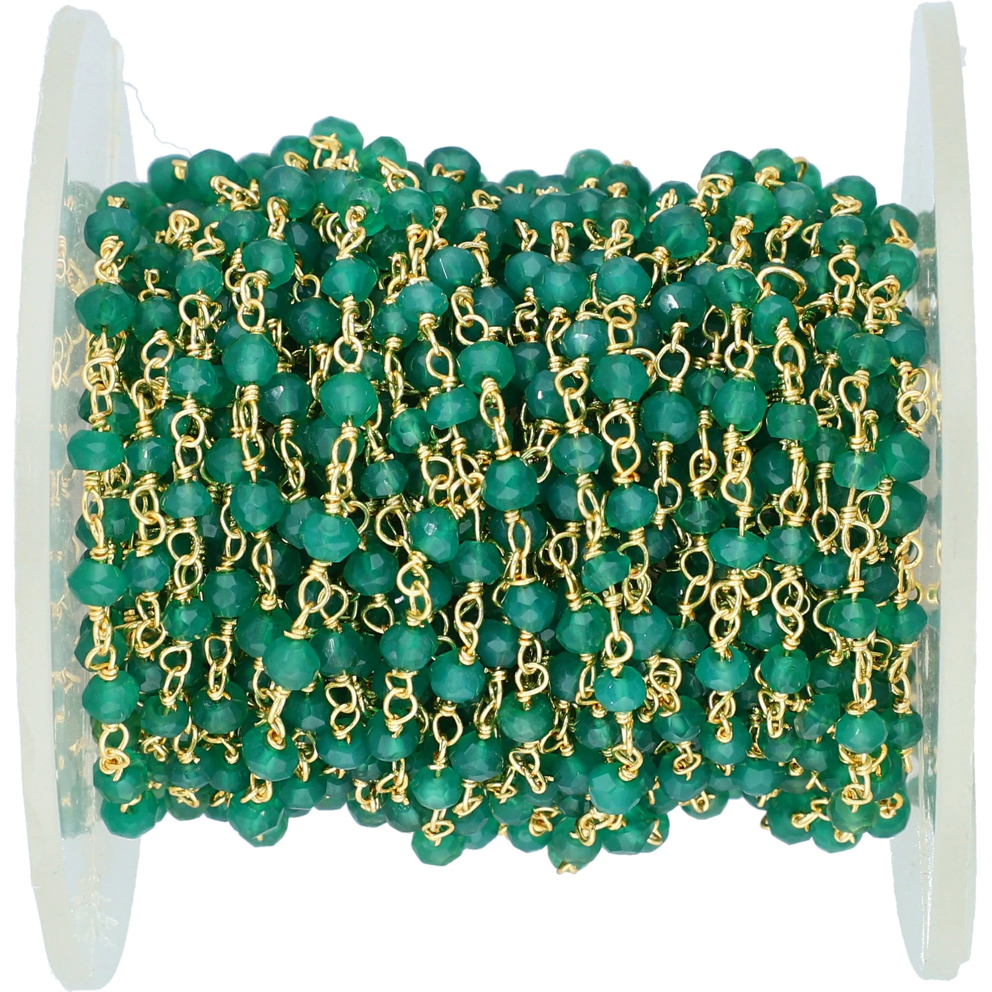 Green onyx gemstone rosary chain