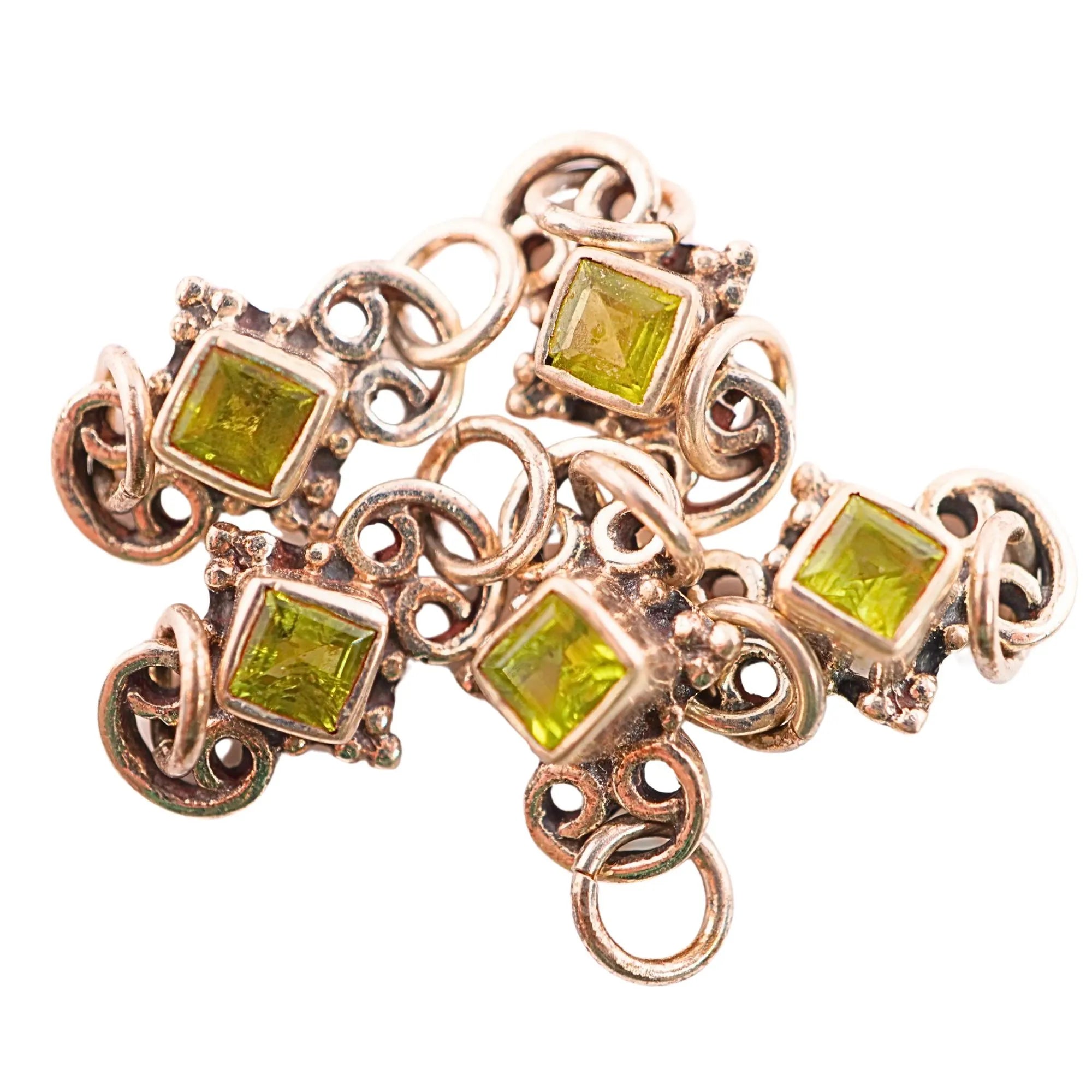 Green peridot gemstone pendant charm