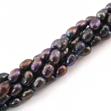 Handcrafted jewelry pearls peacock shade 7x5 6x4 MM