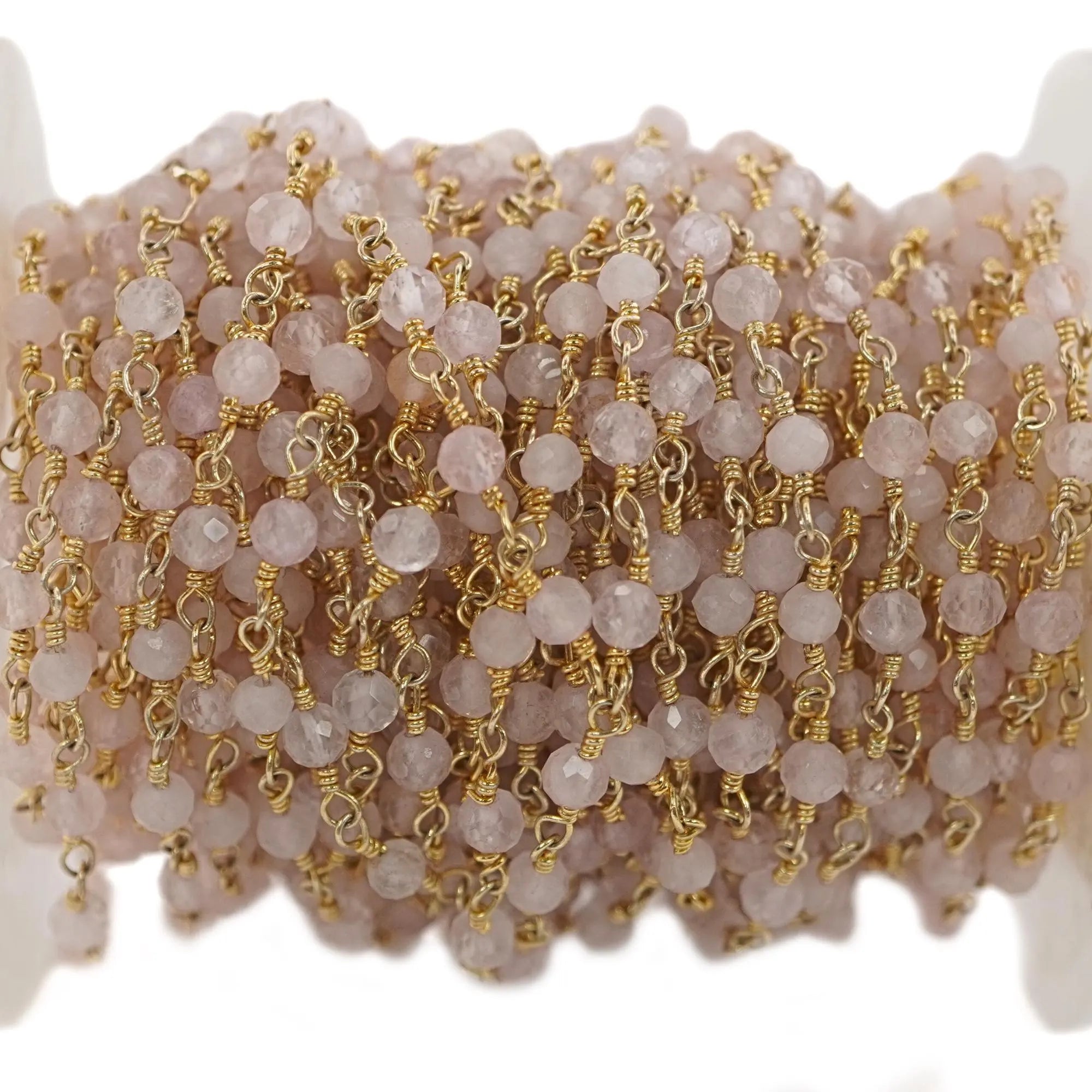 Handmade rose quartz jewelry chain