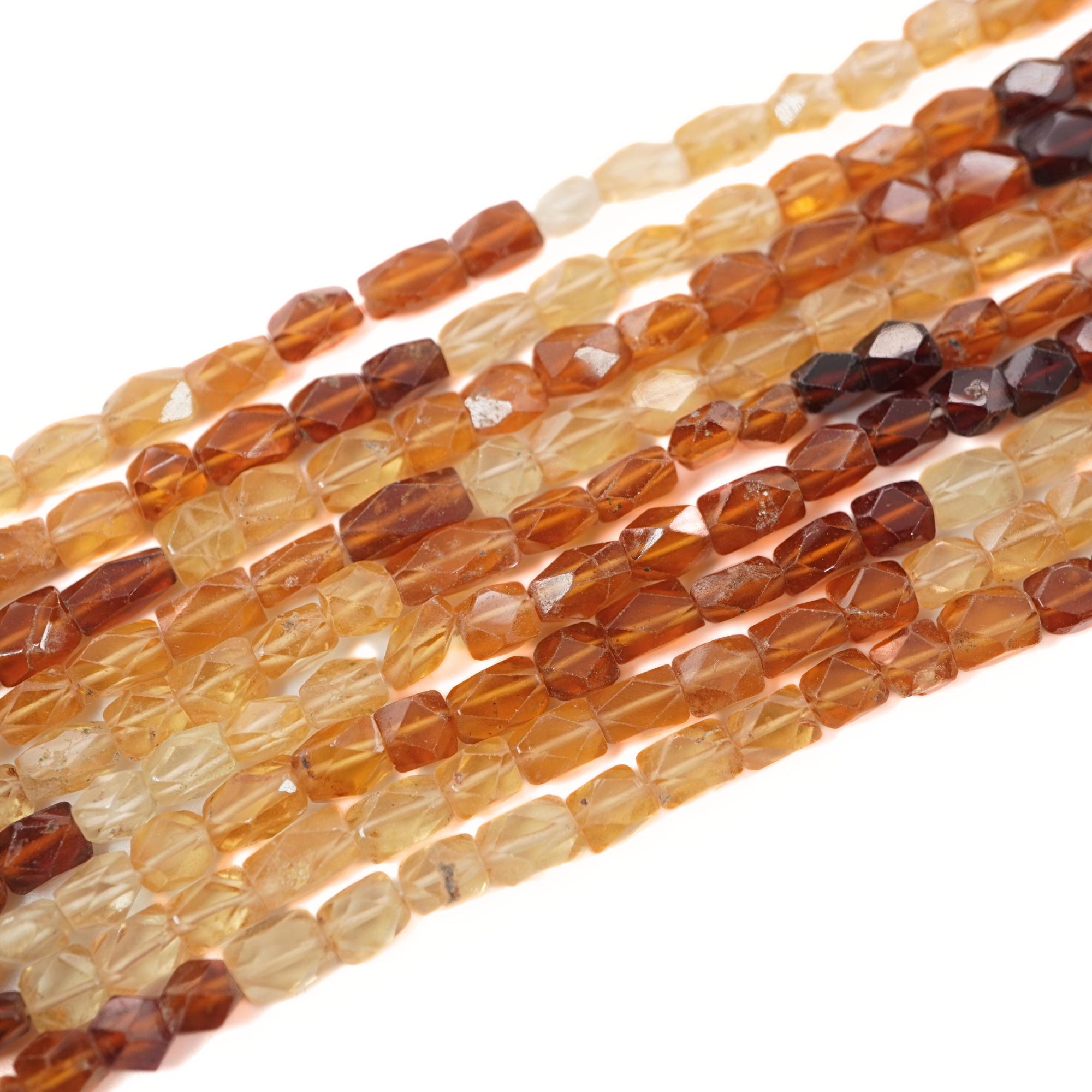 Hessonite Garnet Faceted Oval Shape Gemstone Beads