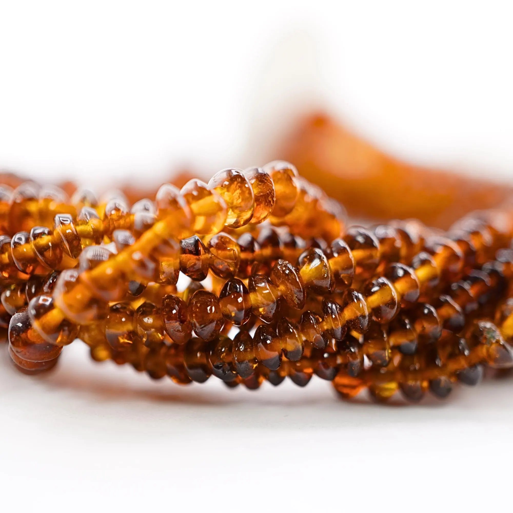 Hessonite Garnet Smooth Saucer Shape Gemstone Strand Beads