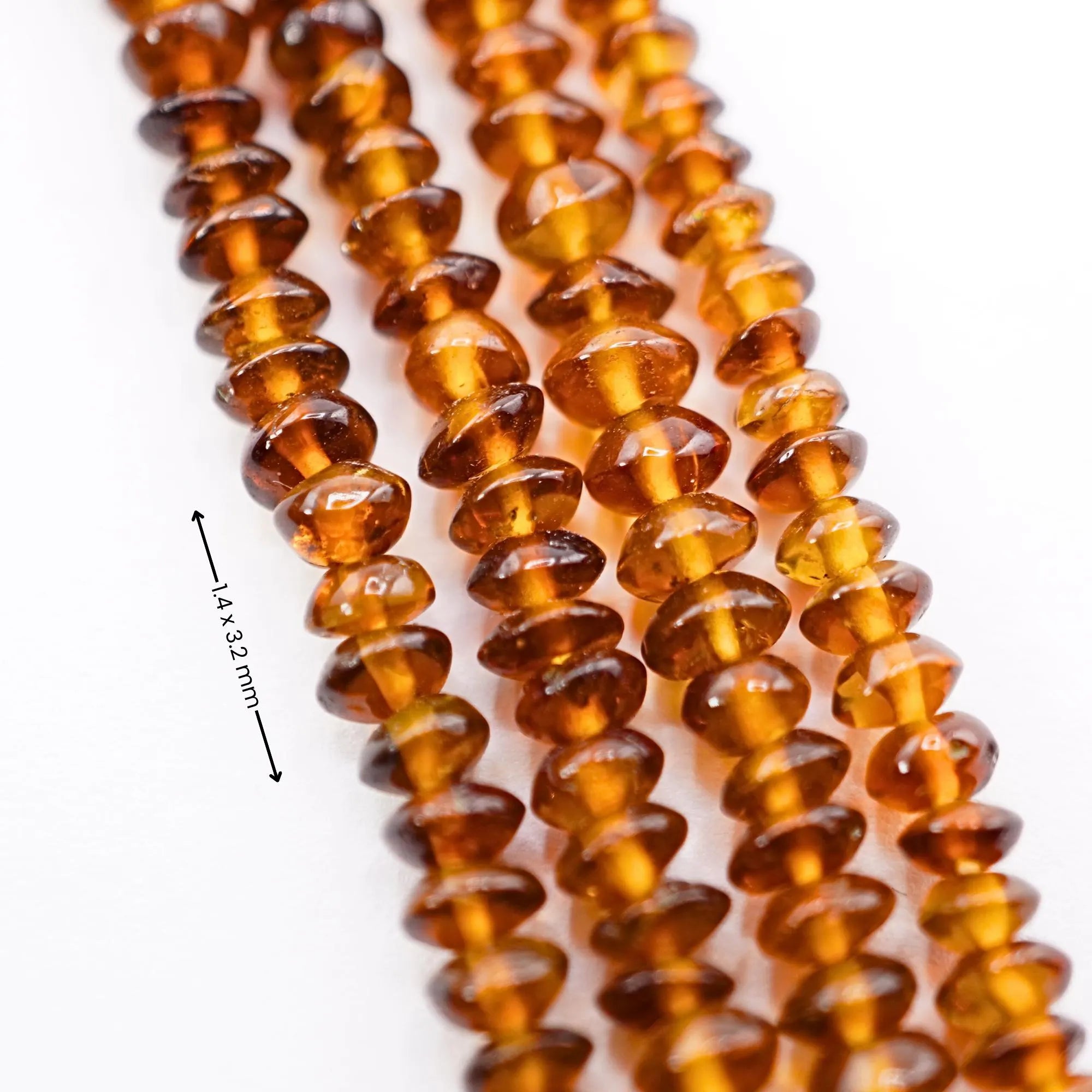 Hessonite Garnet Smooth Saucer Shape Gemstone Strand Beads
