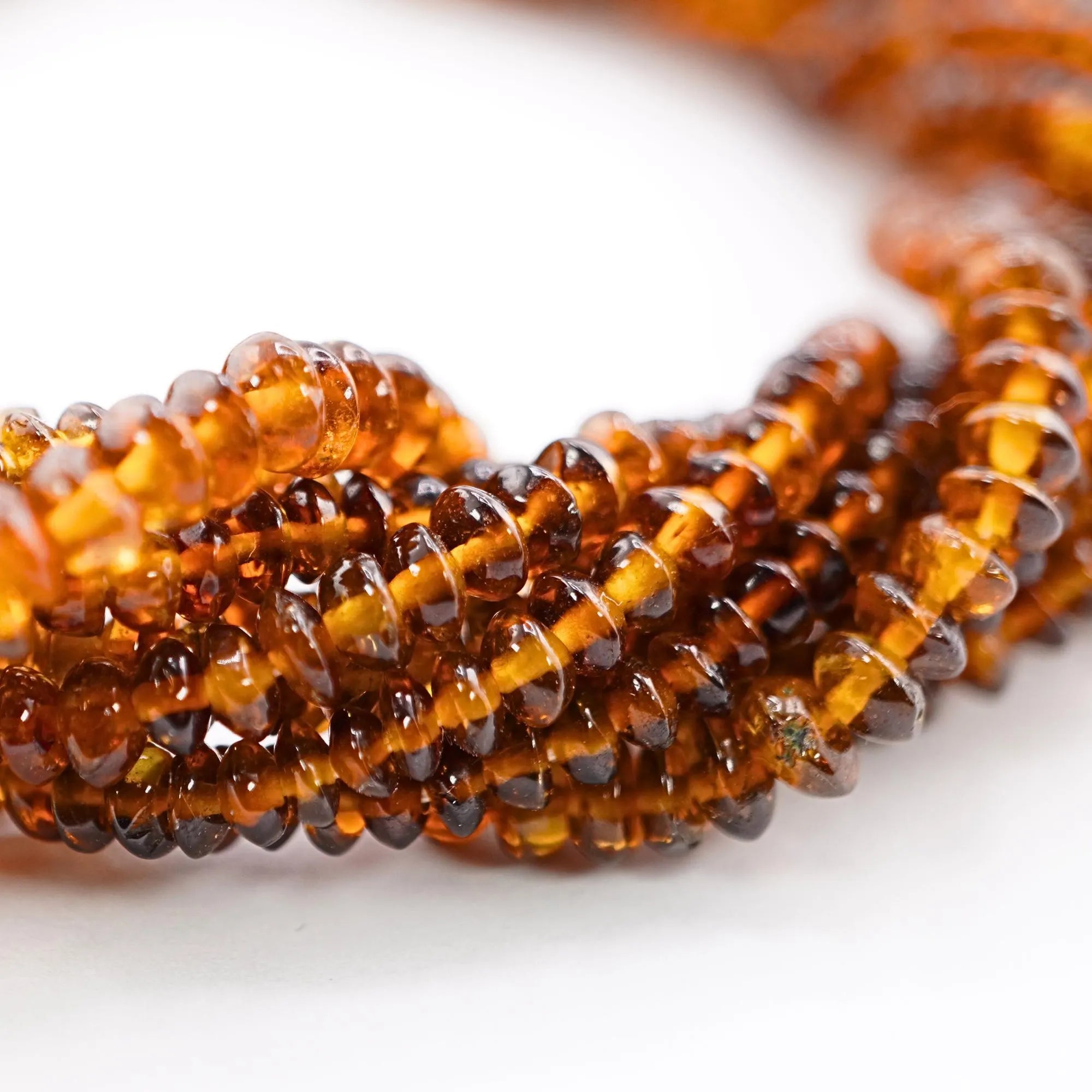 Hessonite Garnet Smooth Saucer Shape Gemstone Strand Beads
