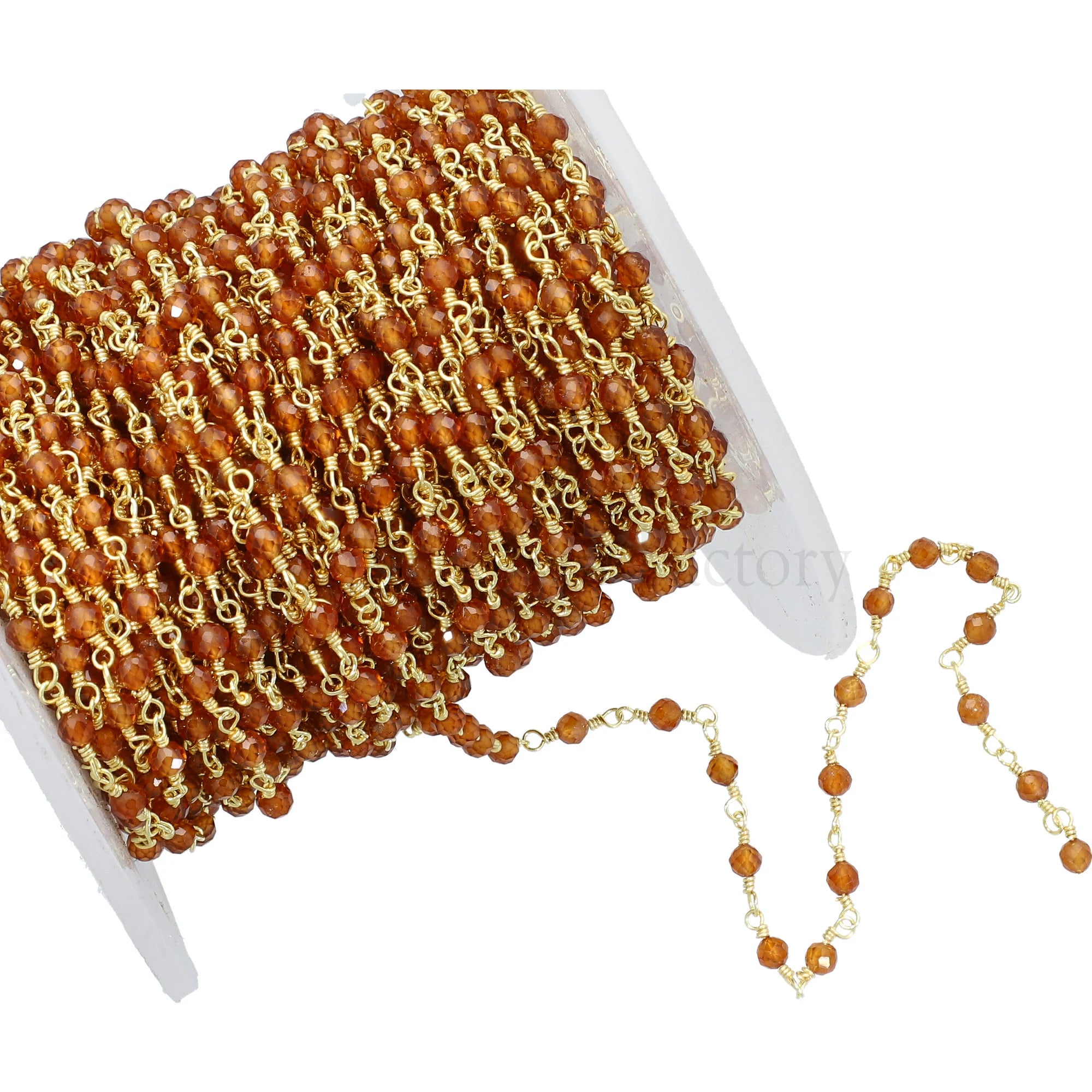 Hessonite gemstone beads for jewelry