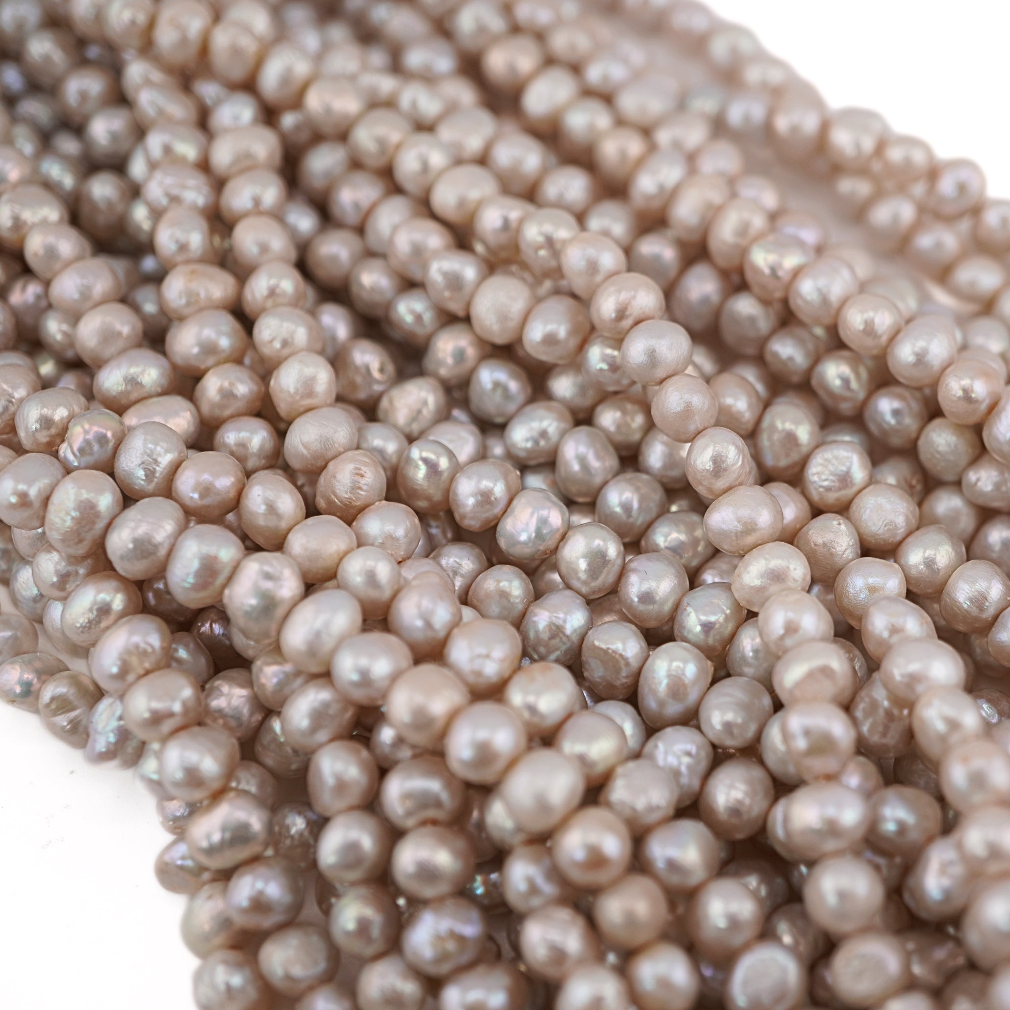 High-Luster Light Gray Baroque Freshwater Beads