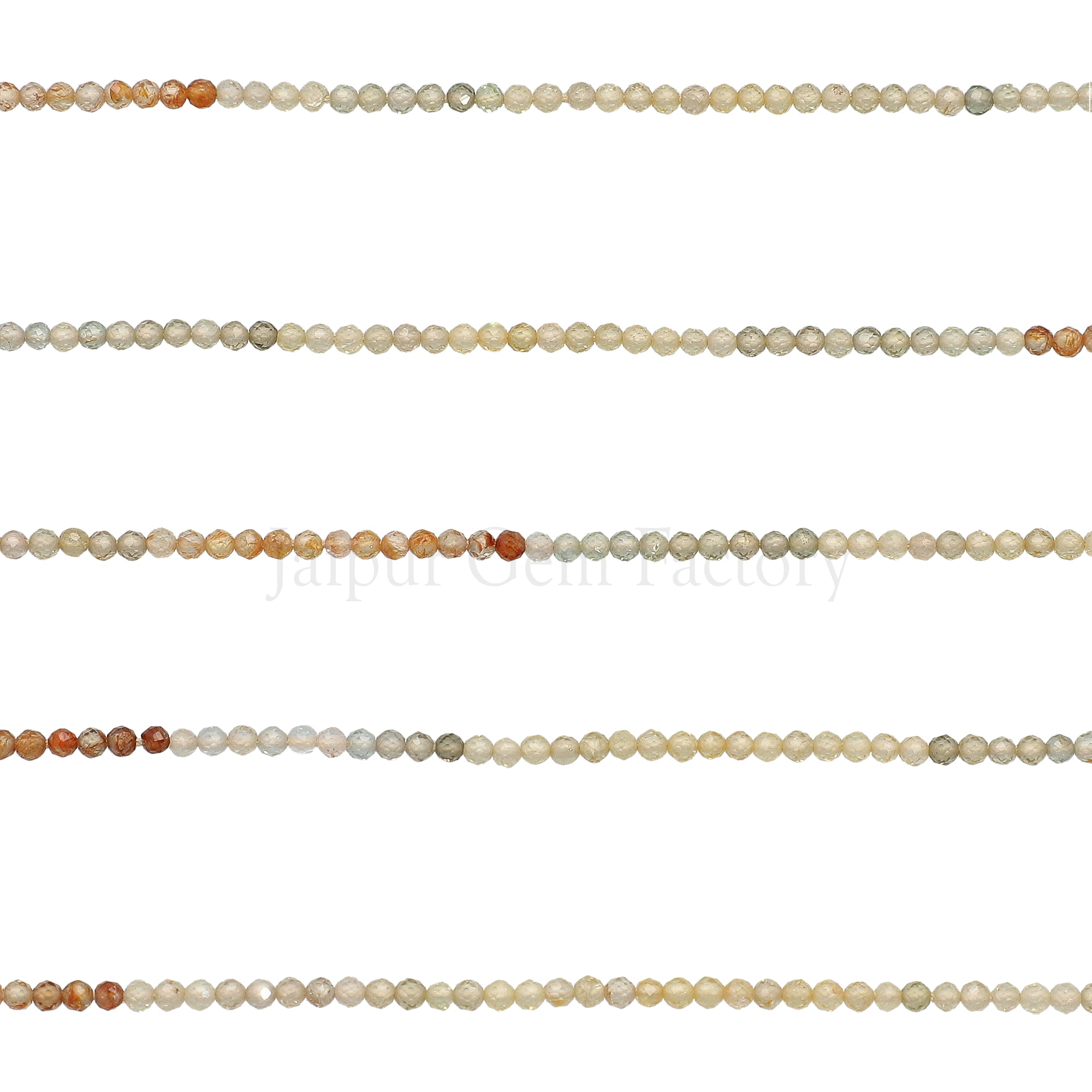 2 - 2.5 MM Multi Natural Zircon Faceted Round Beads