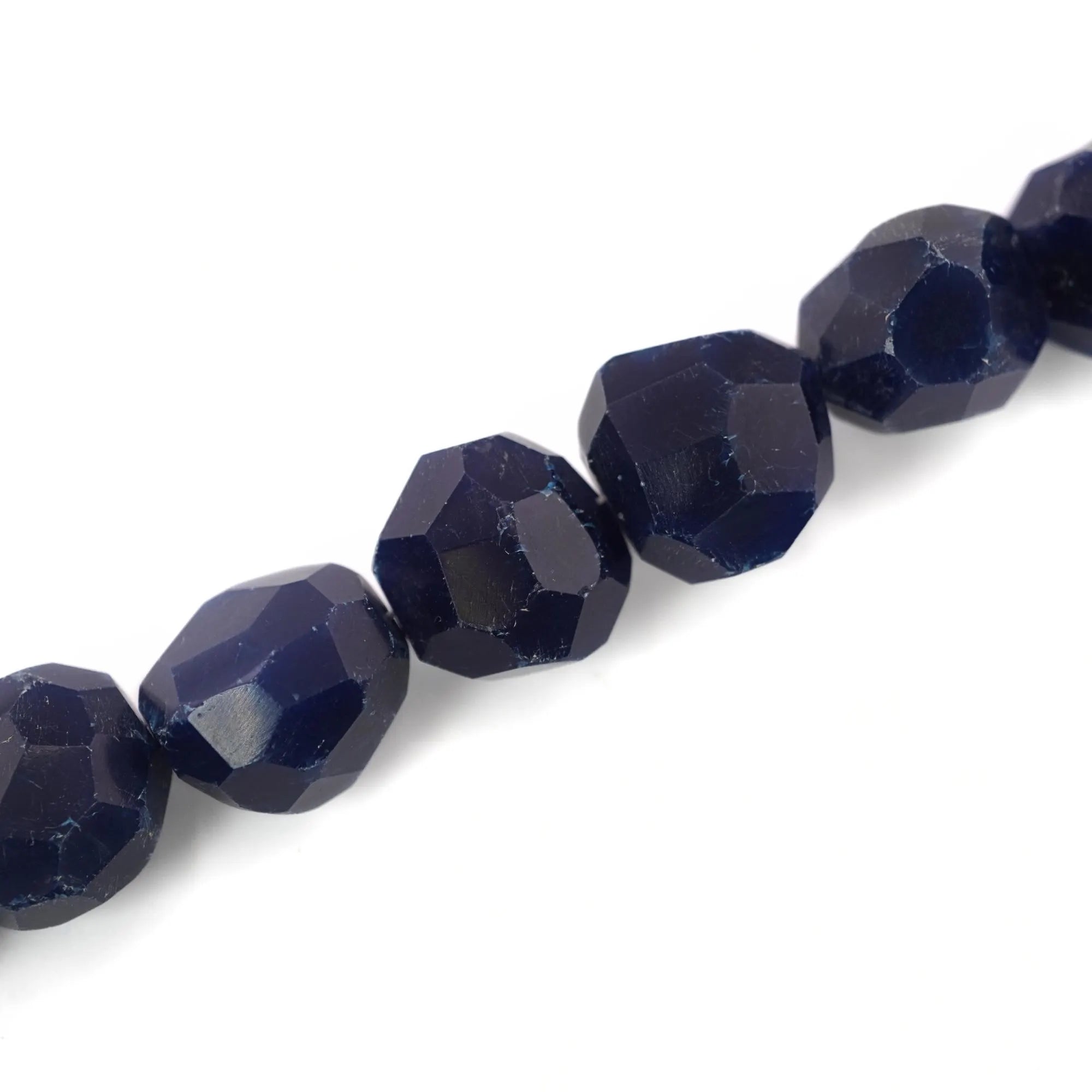 Blue Sapphires Quantum Faceted Nugget Shape Gemstone Strand Beads