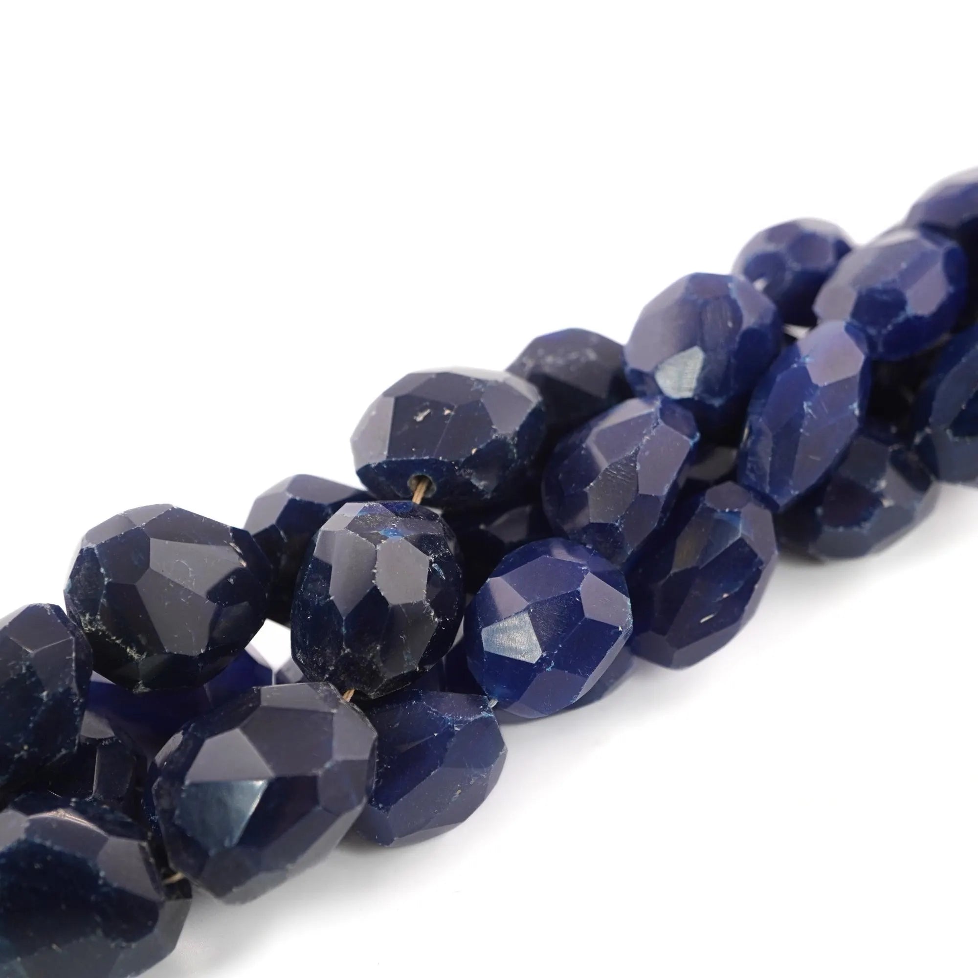 Blue Sapphires Quantum Faceted Nugget Shape Gemstone Strand Beads