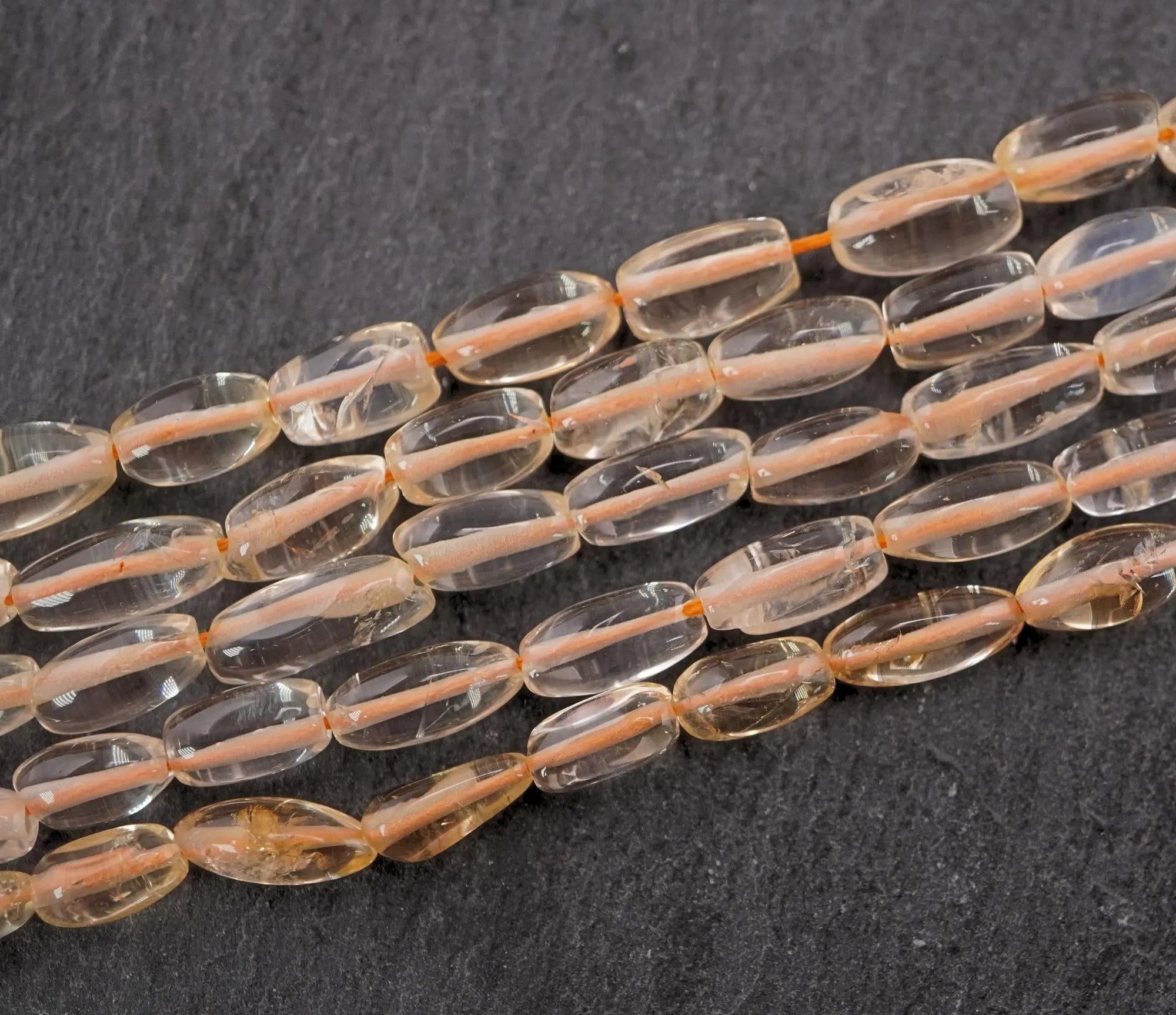 Citrine Smooth Rice Barrel Shape Gemstone Strand Beads