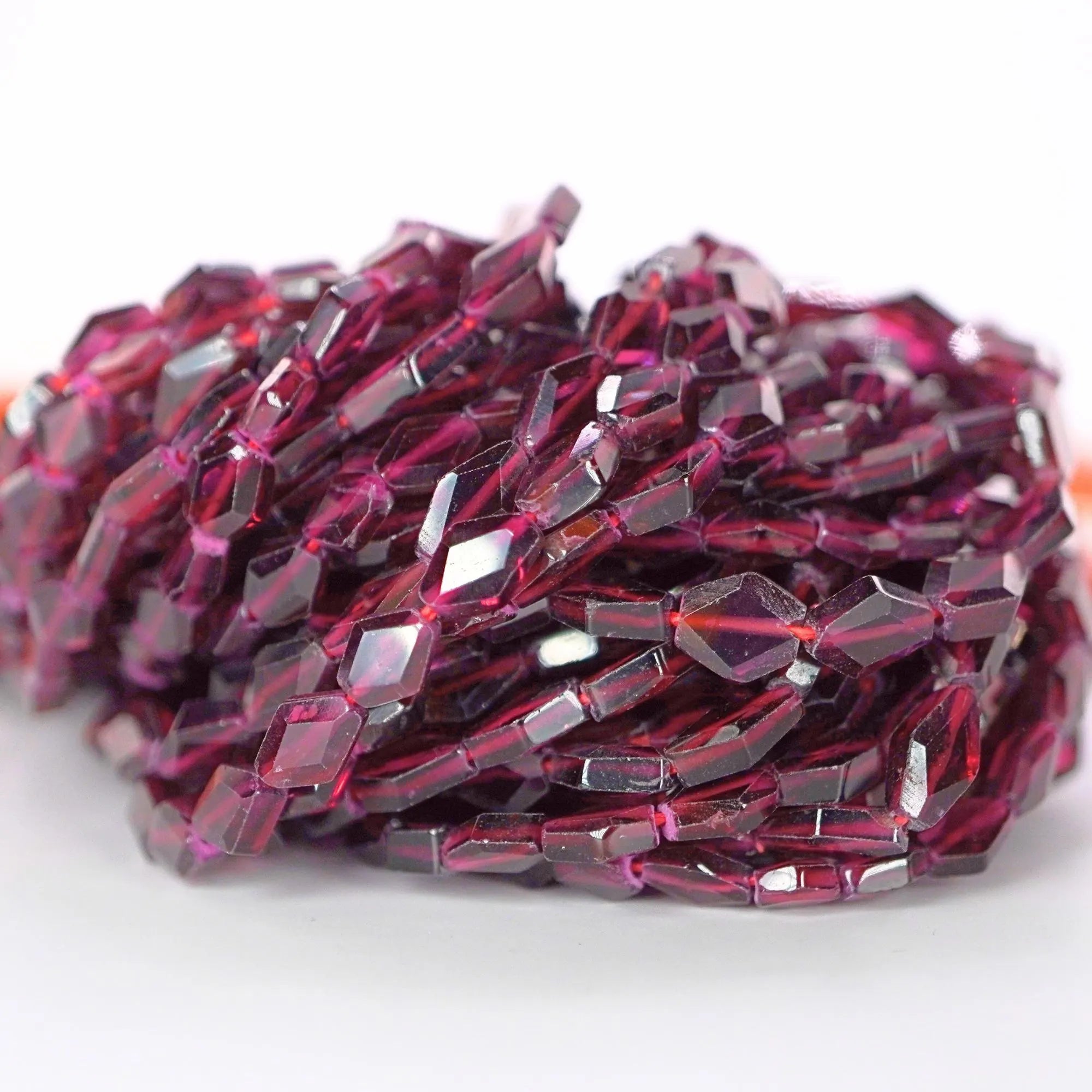Garnet Faceted Diamond Kite Shape Gemstone Strand Beads