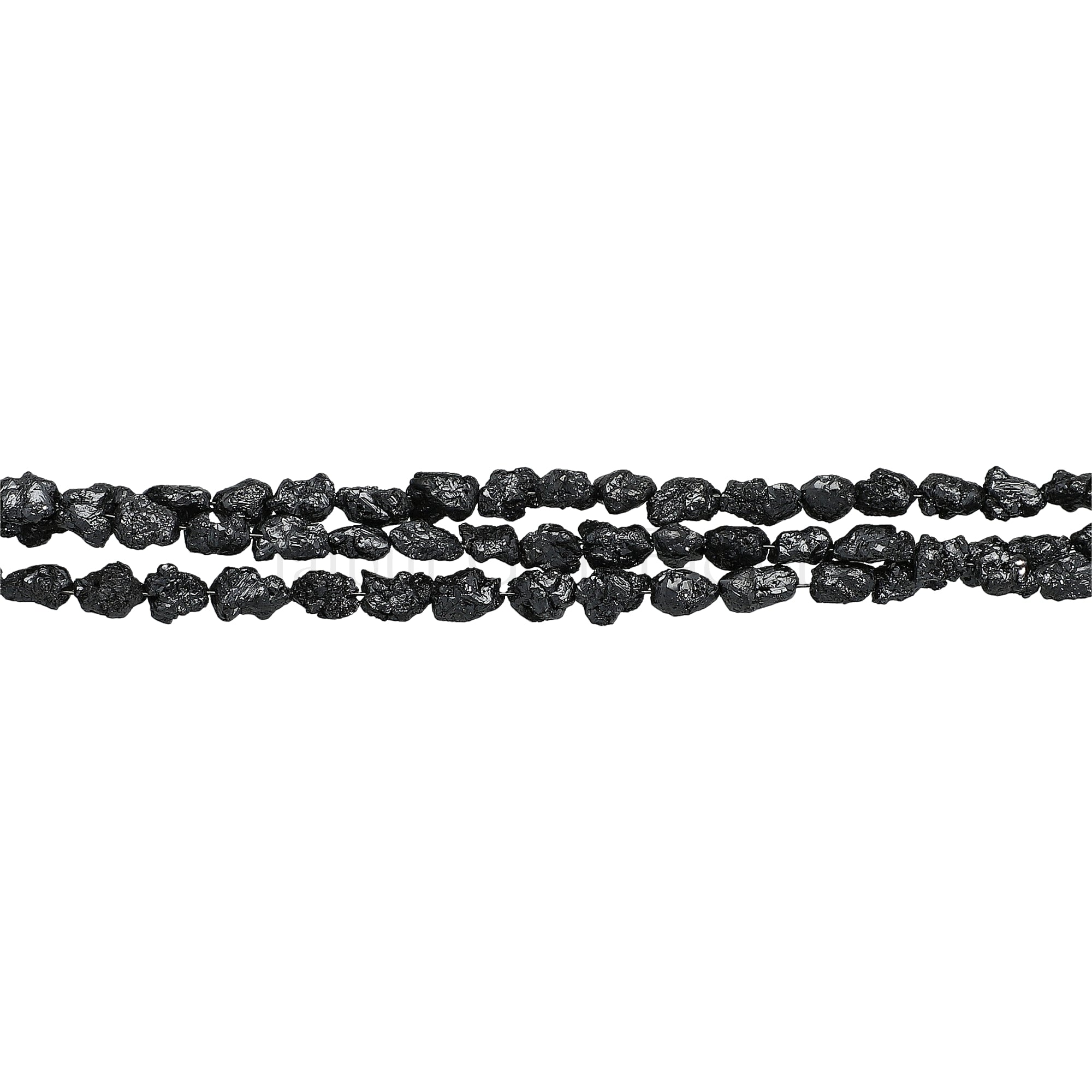 Black Obsidian Rough Diamond Nuggets Shape Charcoal Beads