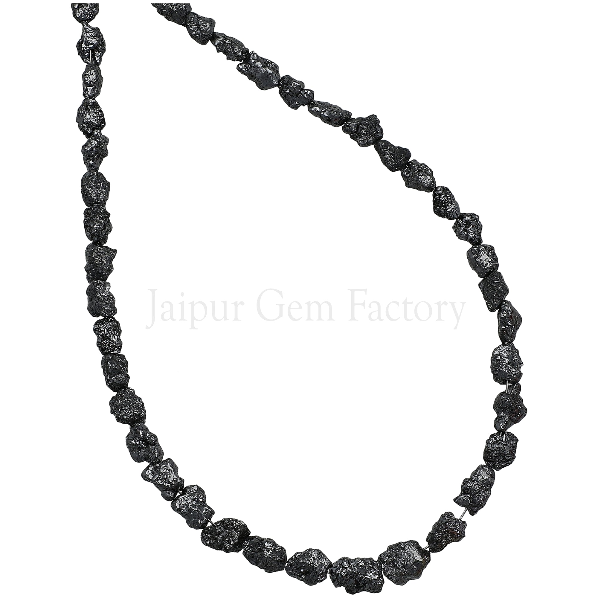 Black Obsidian Rough Diamond Nuggets Shape Charcoal Beads