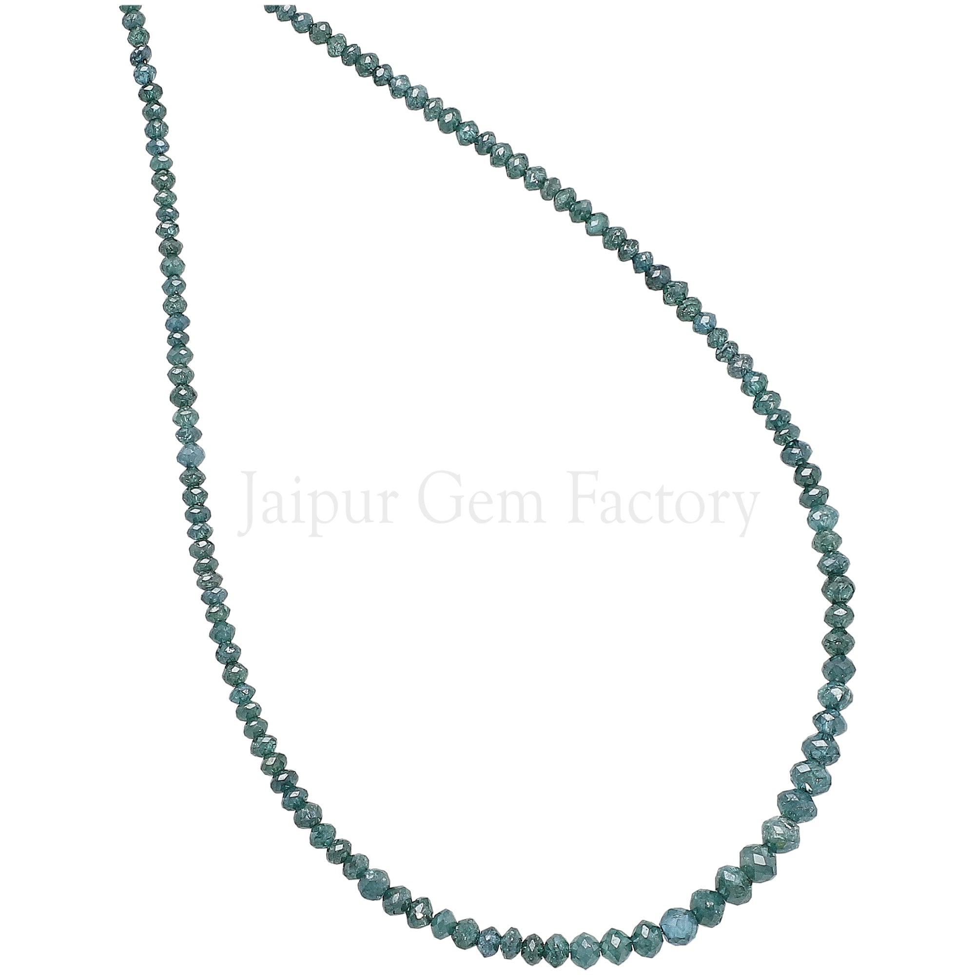 Greenish Blue Diamond Button Shape Gemstone Strand Beads