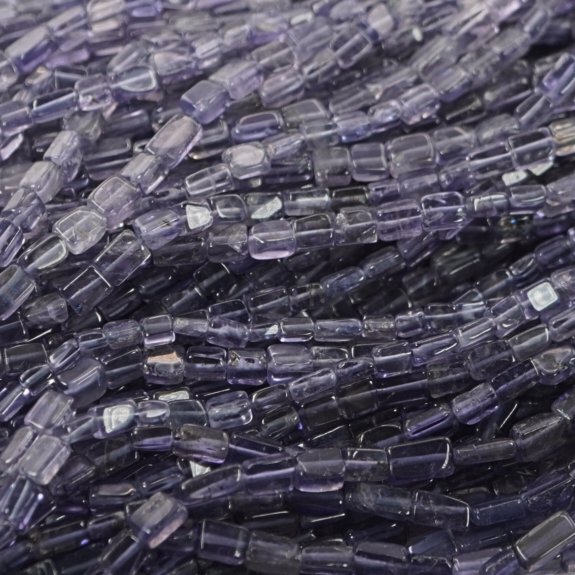 Iolite Faceted Rectangle Shape Gemstone Strand Beads