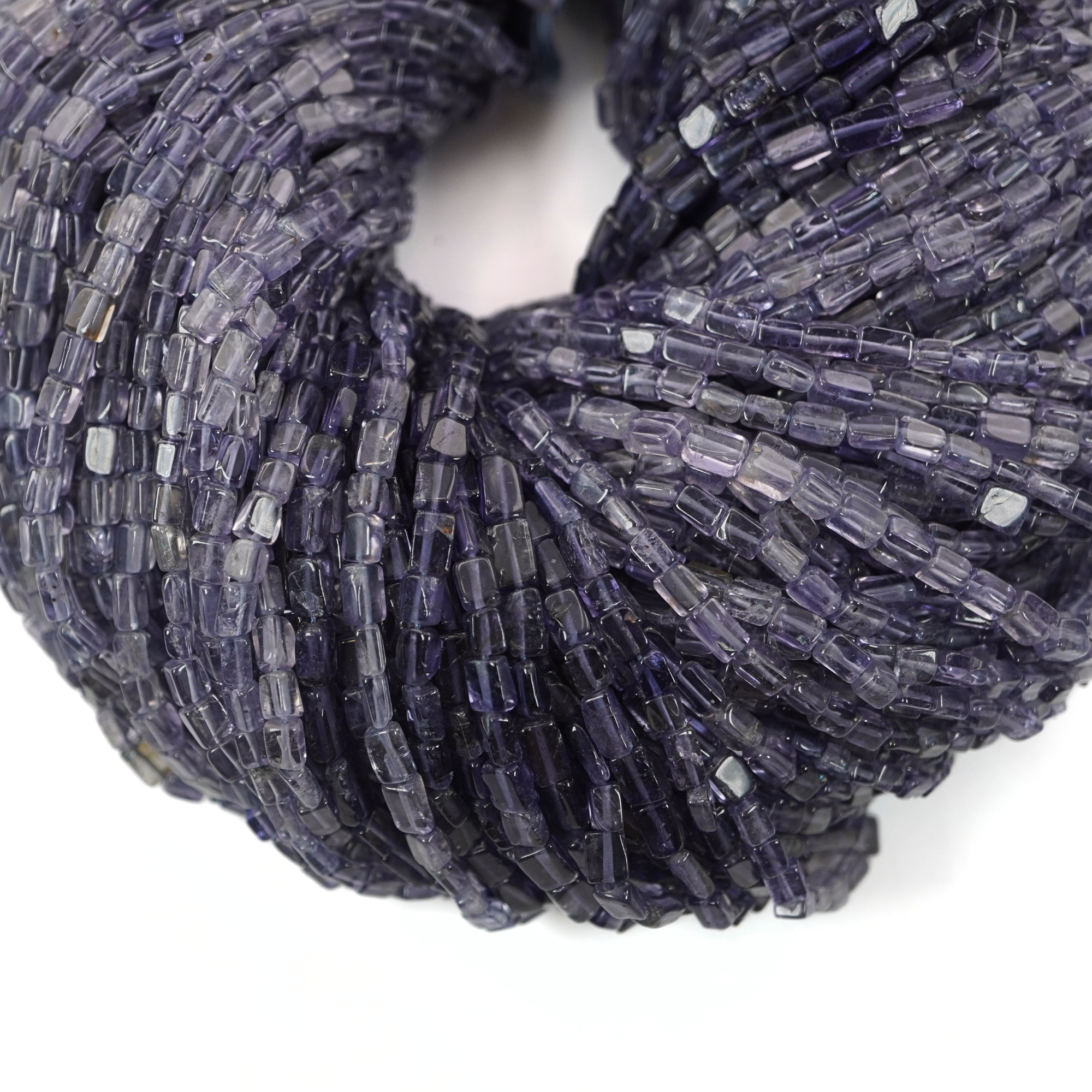 Iolite Faceted Rectangle Shape Gemstone Strand Beads