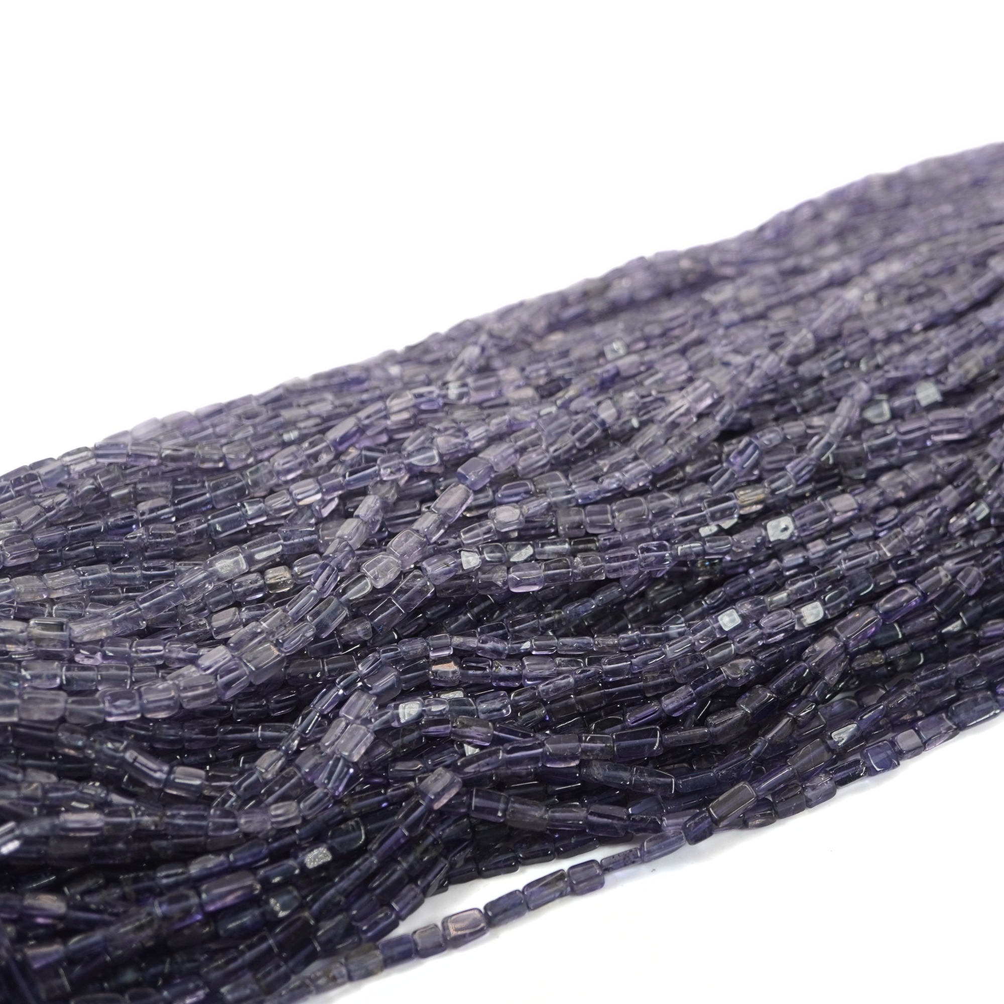 Iolite Faceted Rectangle Shape Gemstone Strand Beads