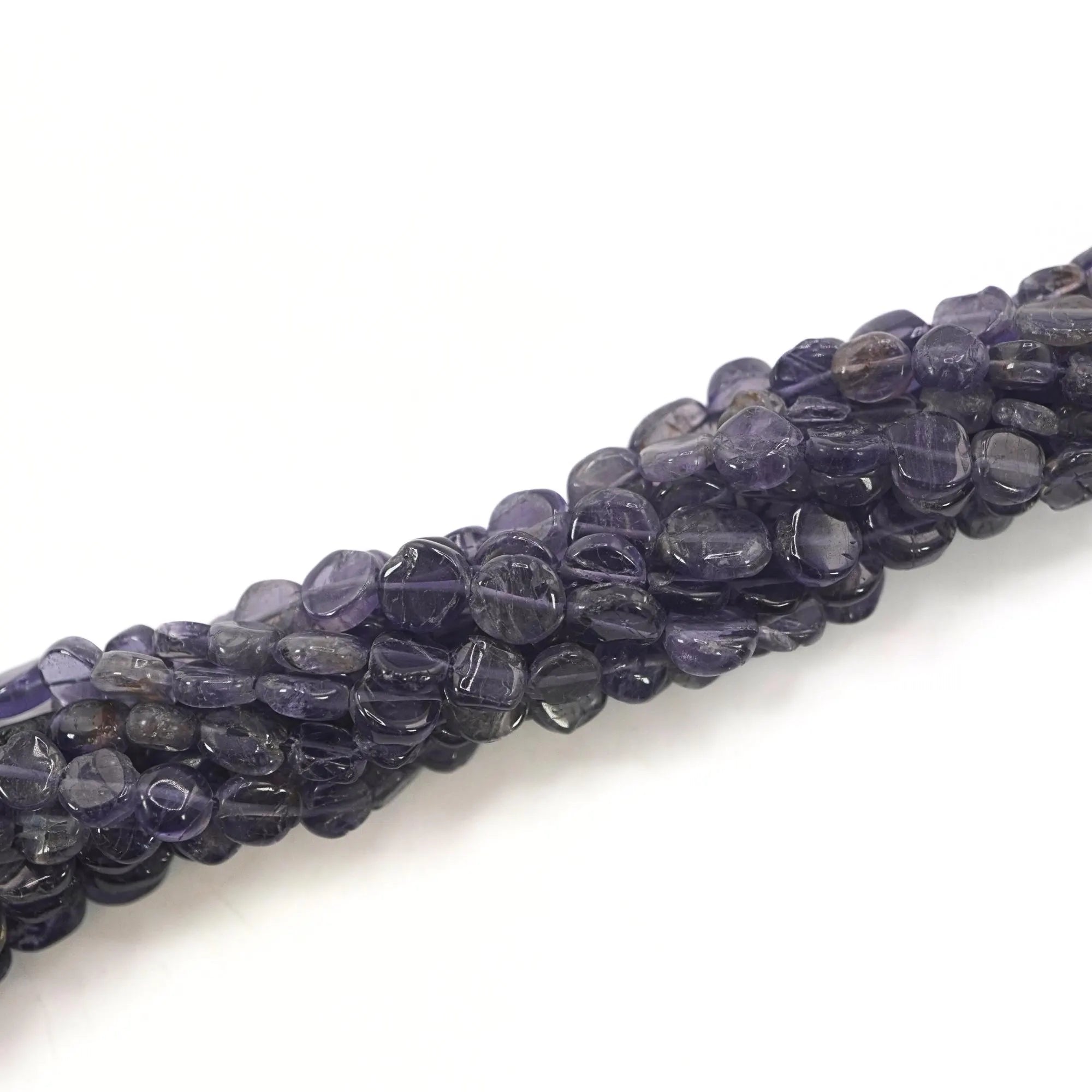 Iolite Smooth Coin Shape Gemstone Strand Beads