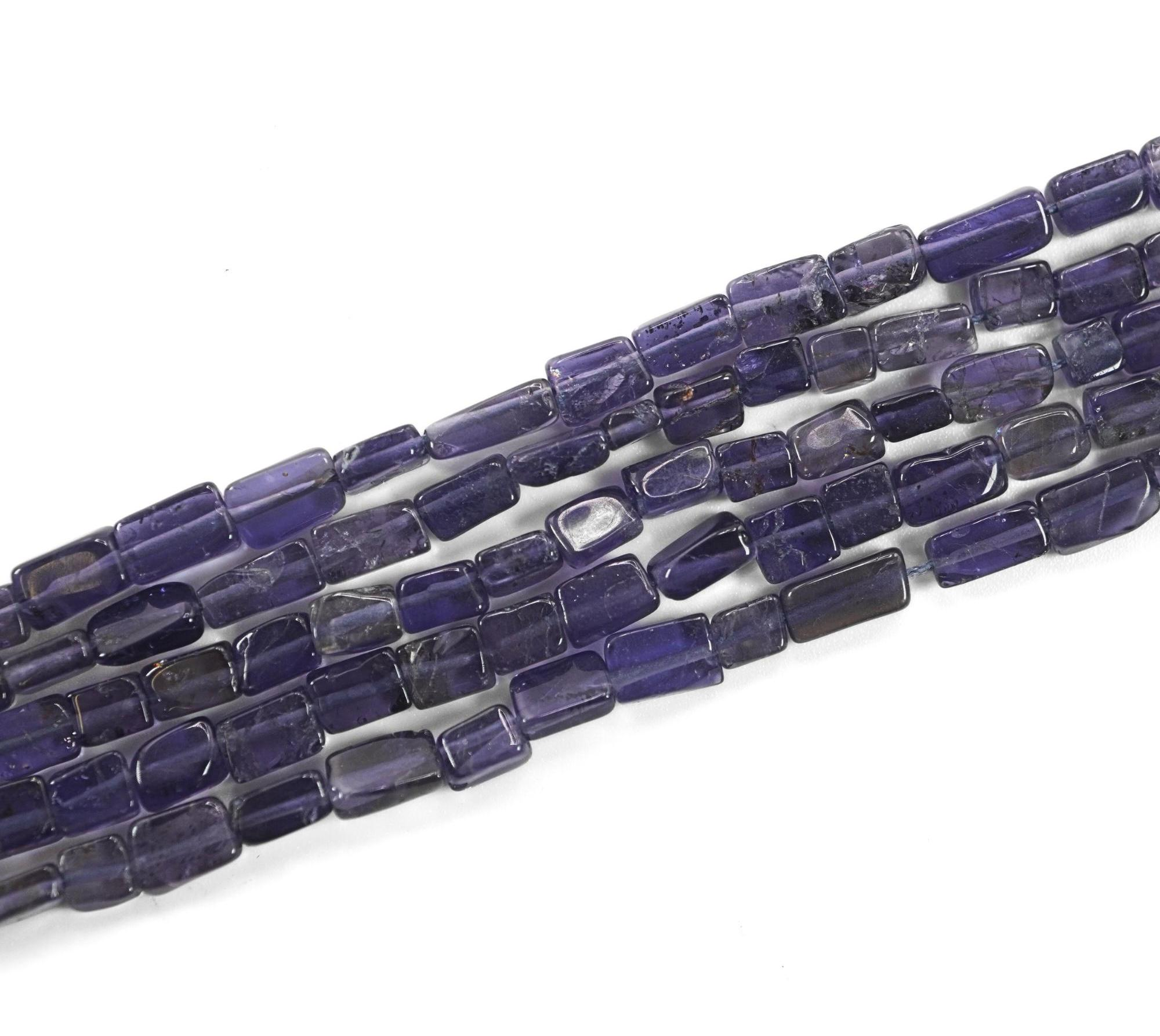 Iolite Smooth Rectangle Shape Gemstone Beads
