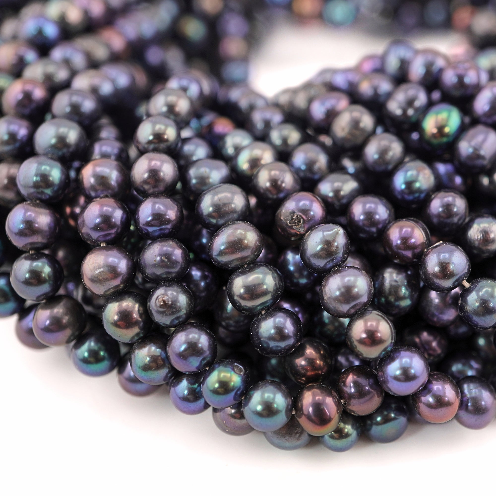 Iridescent Freshwater Beads Peacock Color