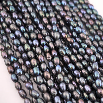 Iridescent peacock freshwater pearls
