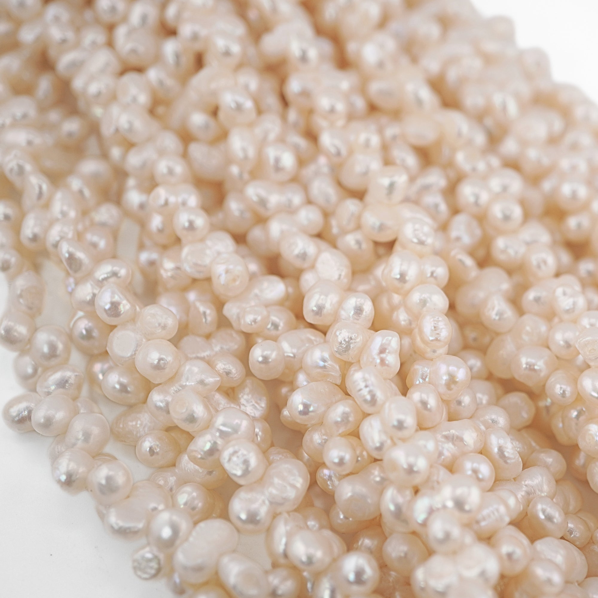 Irregular Shape White Baroque Freshwater Pearls