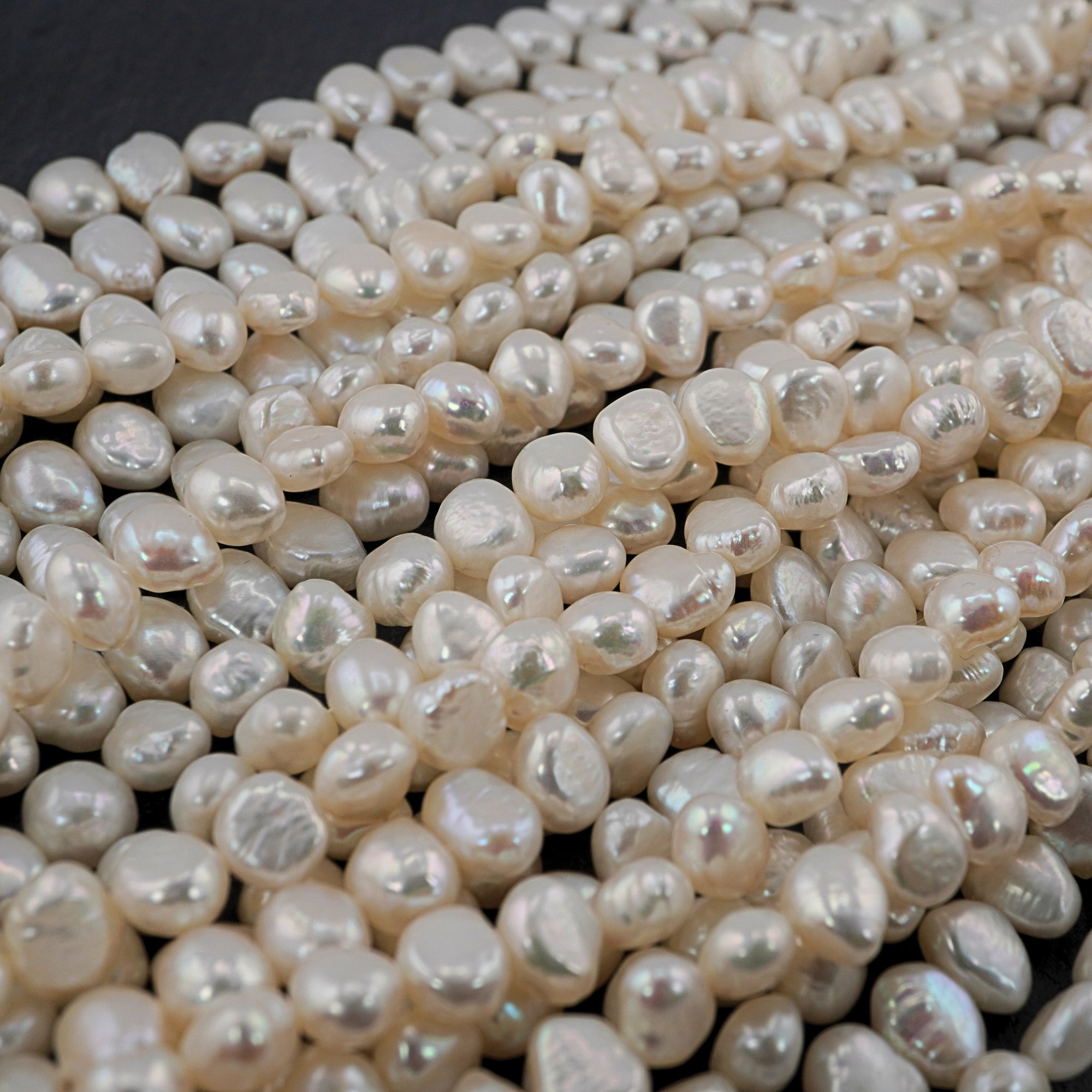 Irregular Shape White Baroque Pearl Beads