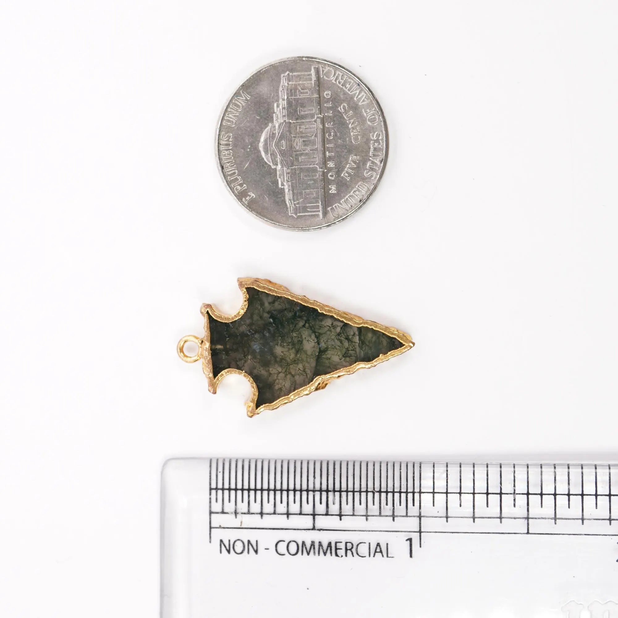 Labradorite Arrowhead Gemstone Gold Electroplated Charm Pendant