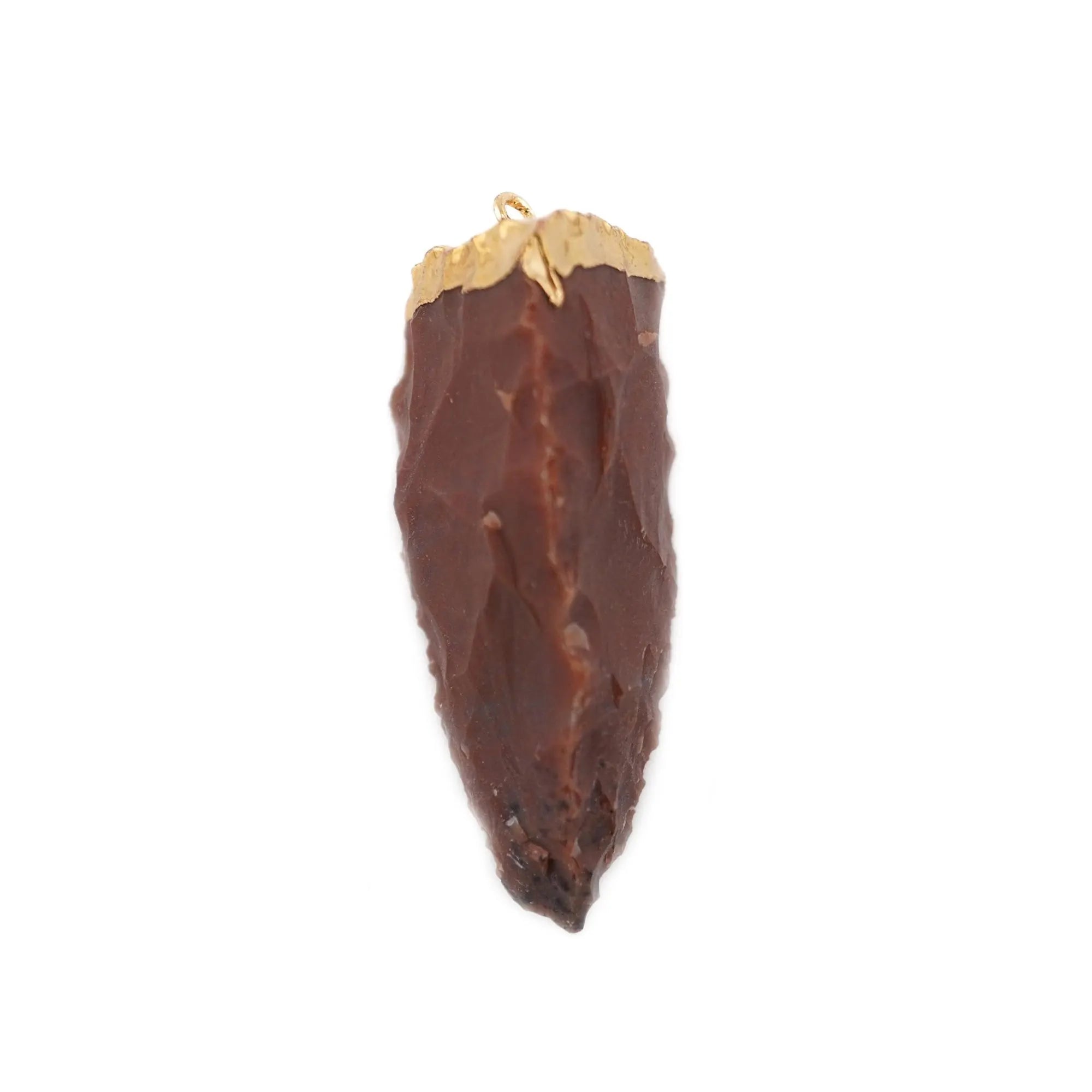 Agate Tooth Shape Gemstone Gold Electroplated Charm Pendant