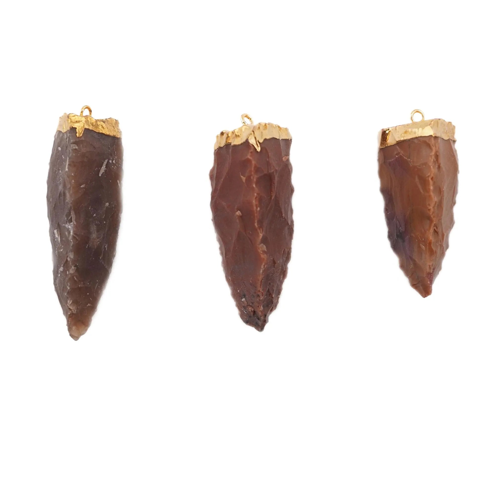 Agate Tooth Shape Gemstone Gold Electroplated Charm Pendant