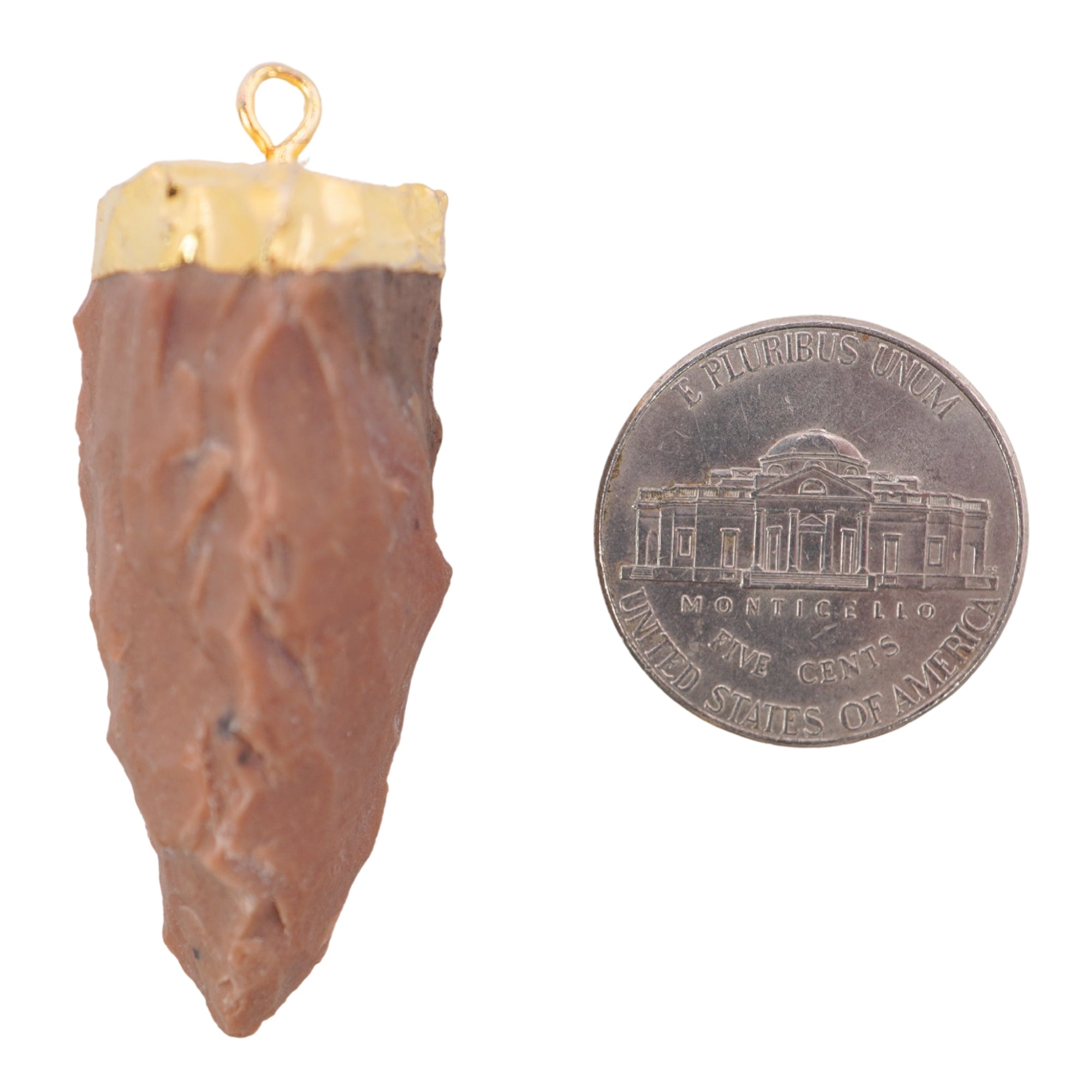 Agate Tooth Shape Gemstone Gold Electroplated Charm Pendant For Jewelry Making 44 X 16 MM