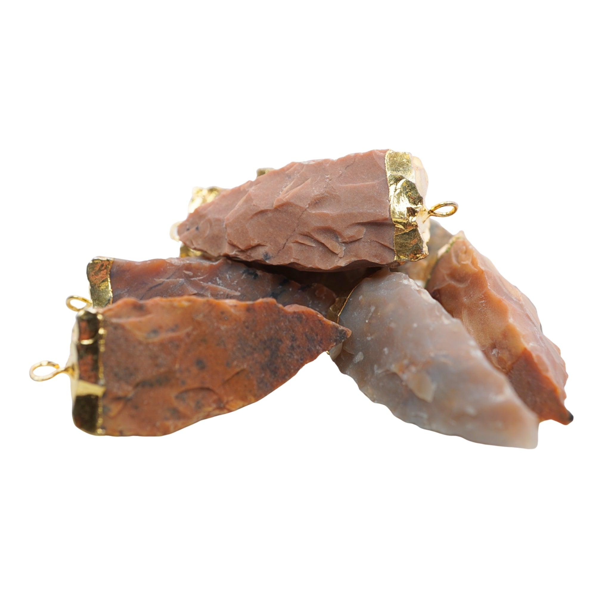 Agate Tooth Shape Gemstone Gold Electroplated Charm Pendant For Jewelry Making 44 X 16 MM