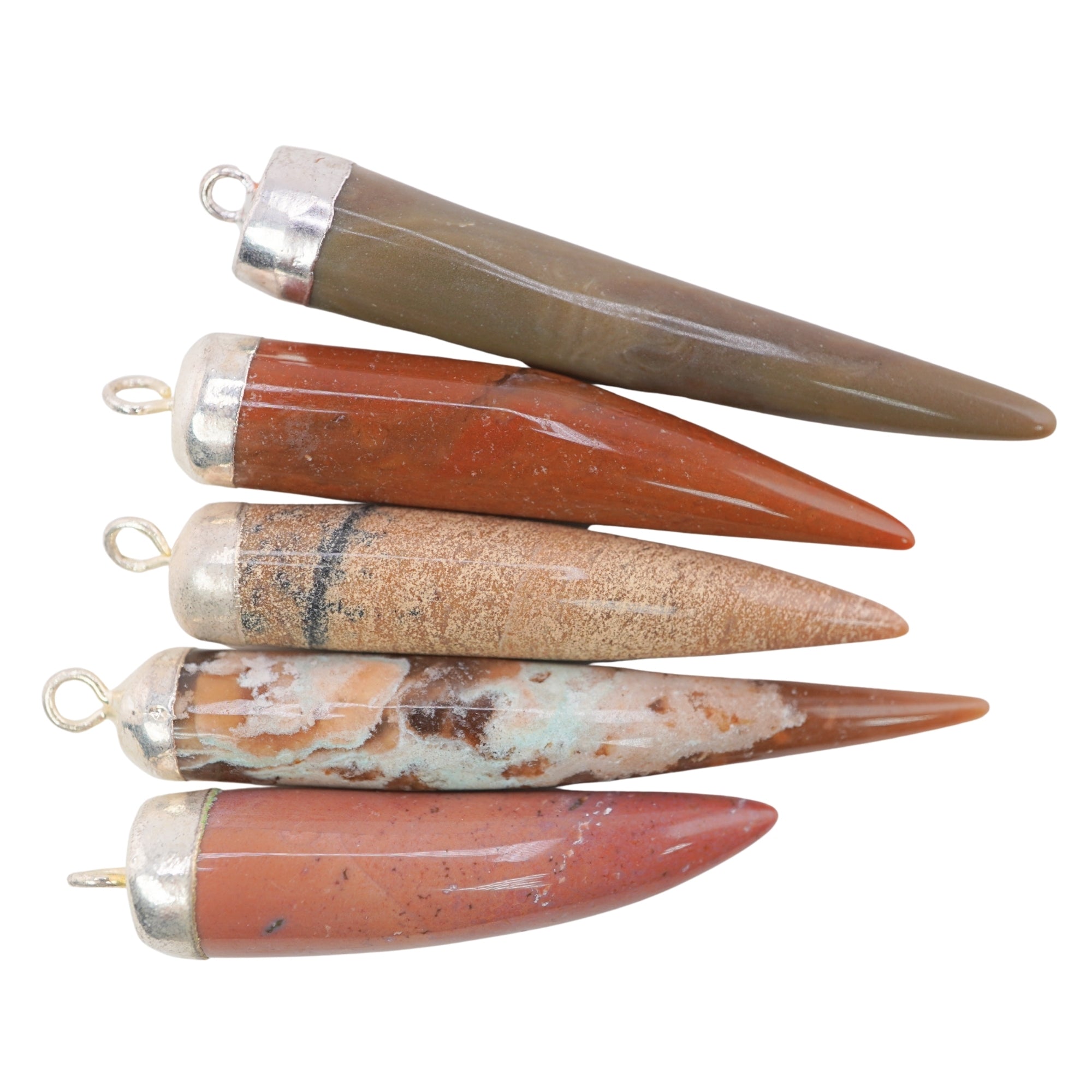 Agate Smooth Chili Shape Gemstone Gold Electroplated Charm Pendant