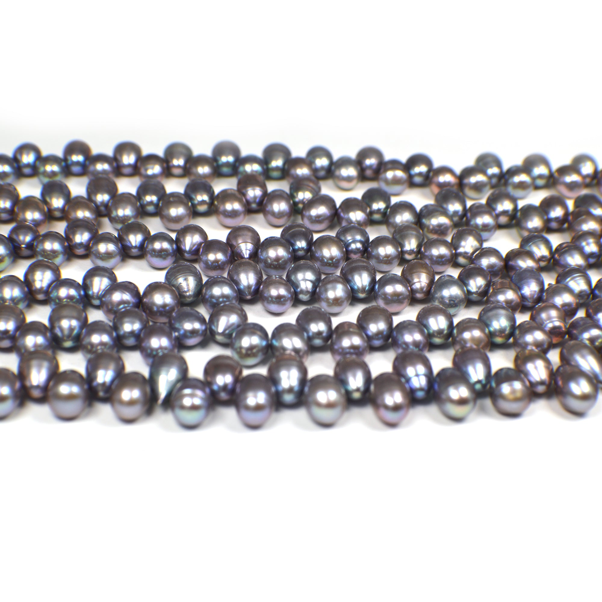 10 x 7 - 12 x 7 MM Peacock Rice Freshwater Pearls Beads