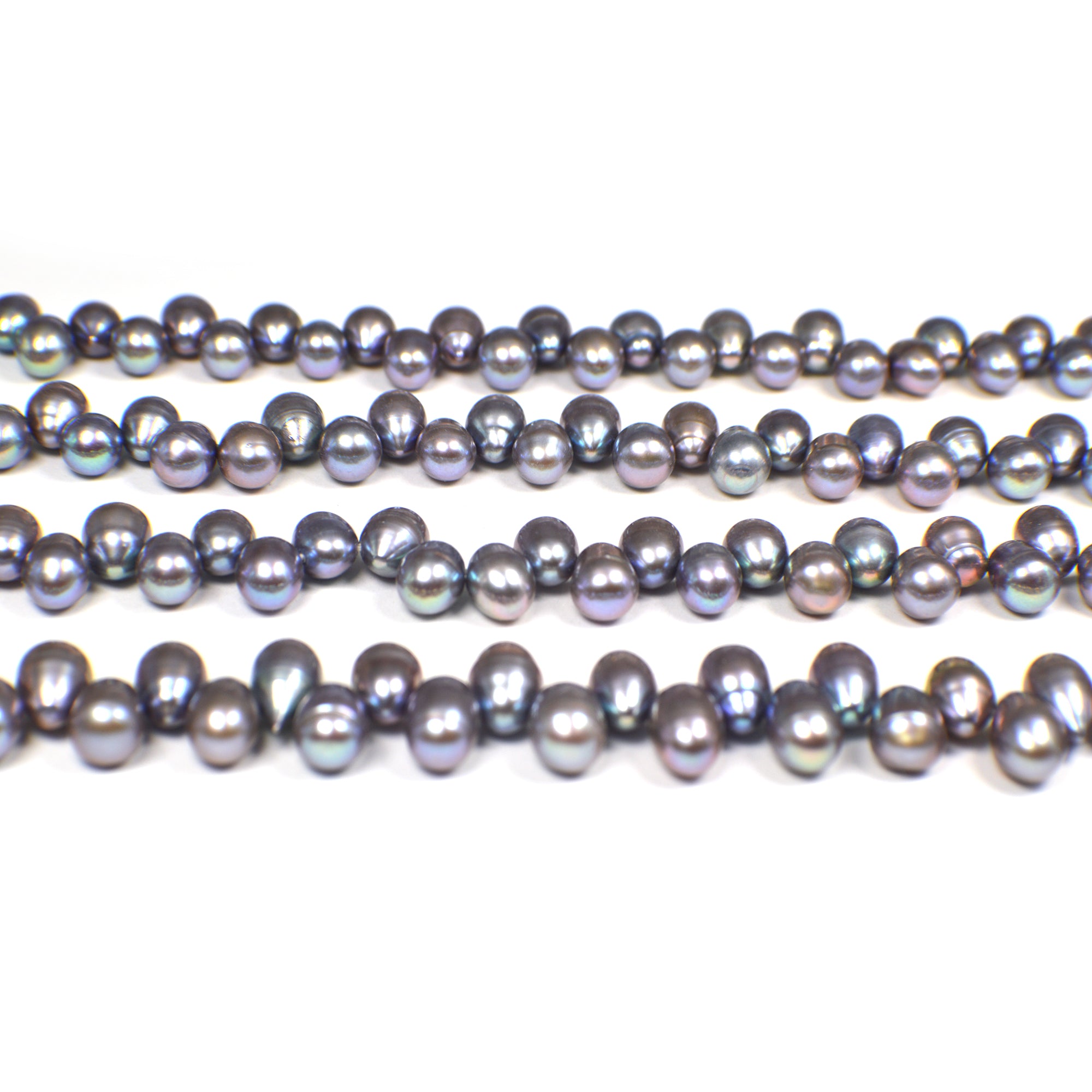 10 x 7 - 12 x 7 MM Peacock Rice Freshwater Pearls Beads