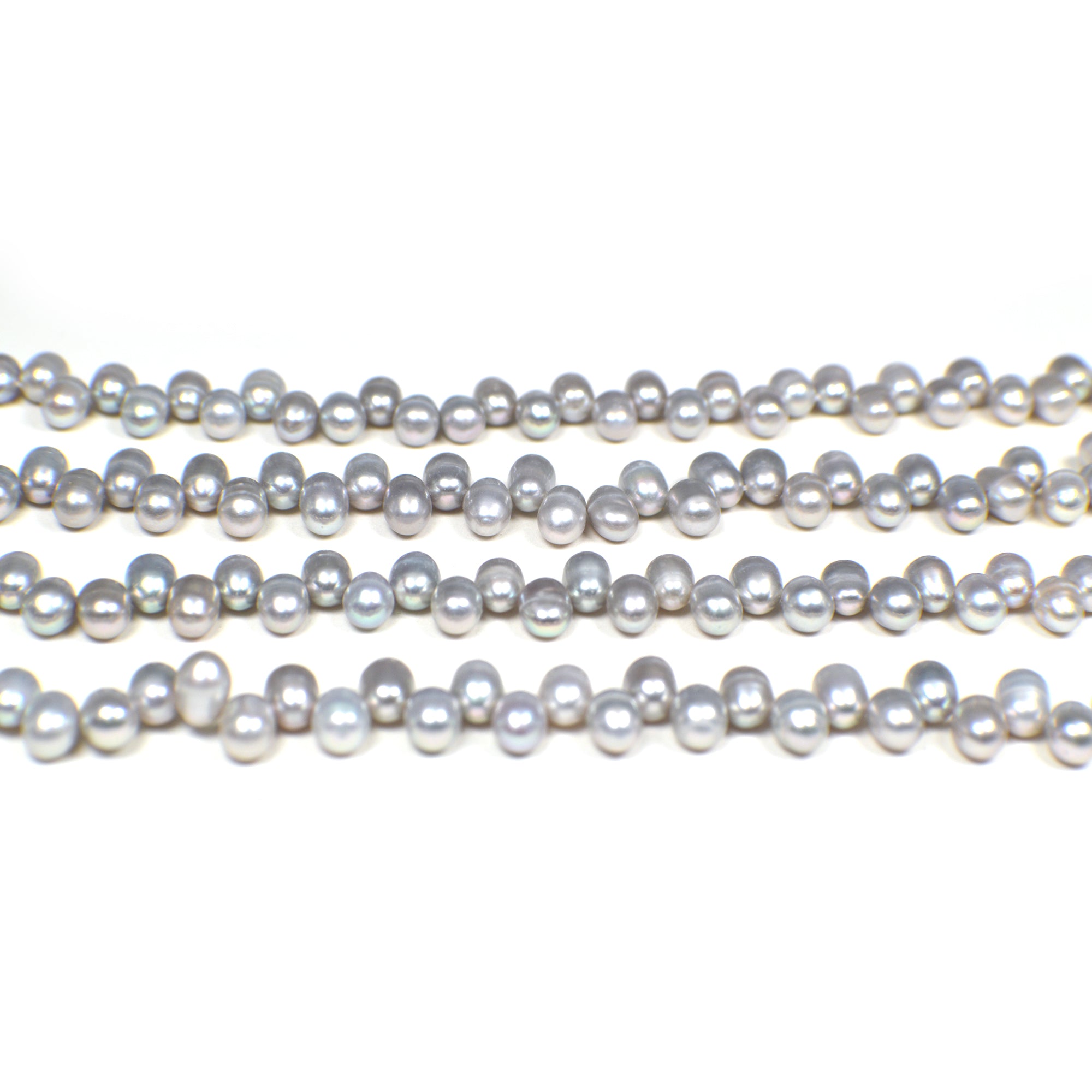 6x5 - 7x5 MM Gray Rice Freshwater Pearls Beads