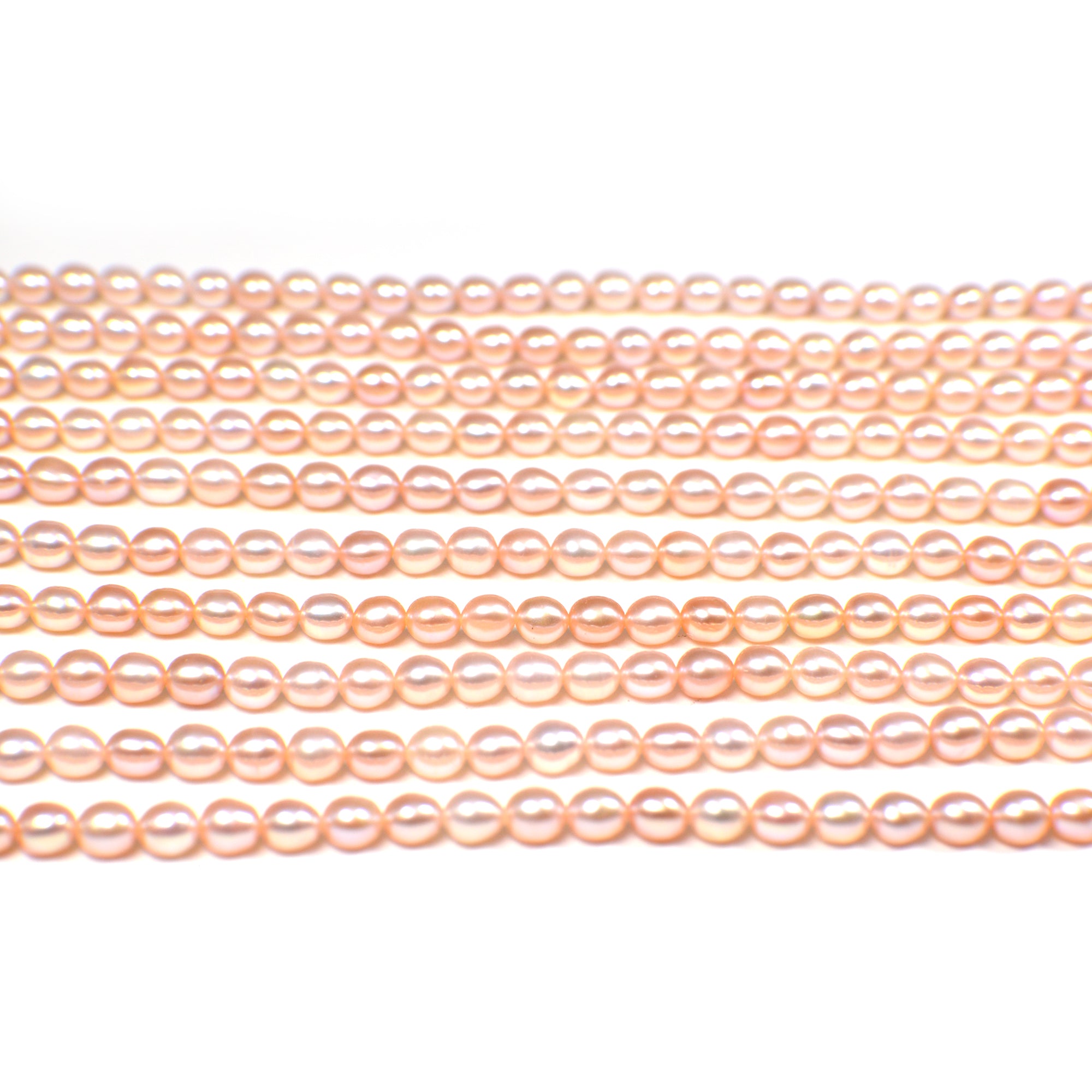 5x4 - 6x4 Pink Peach Rice Freshwater Pearls Beads