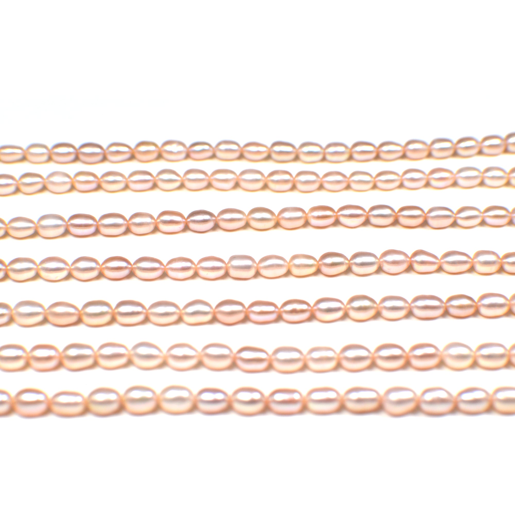 5x4 - 6x4 MM Pink Peach Rice Freshwater Pearls Beads