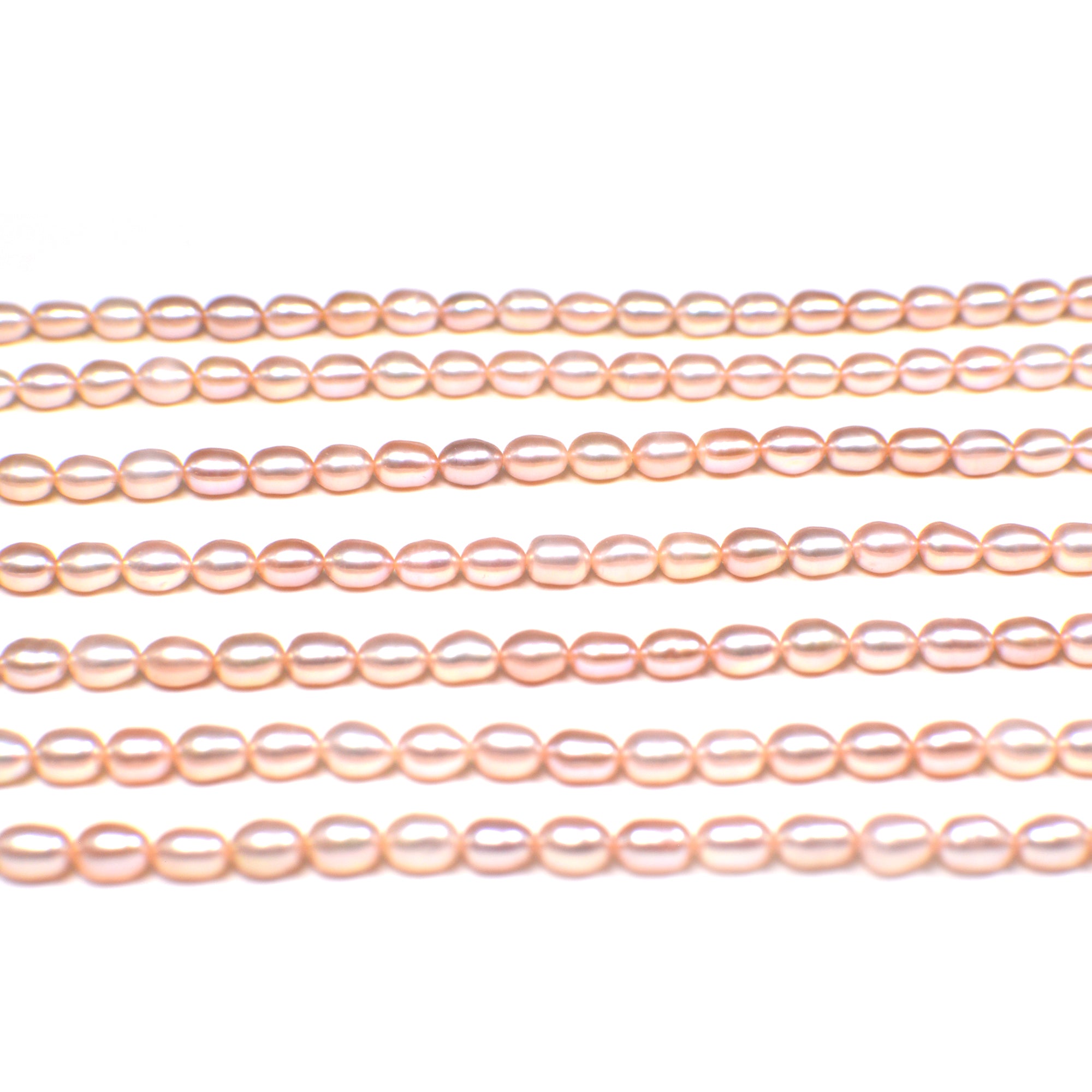 5x4 - 6x4 MM Pink Peach Rice Freshwater Pearls Beads