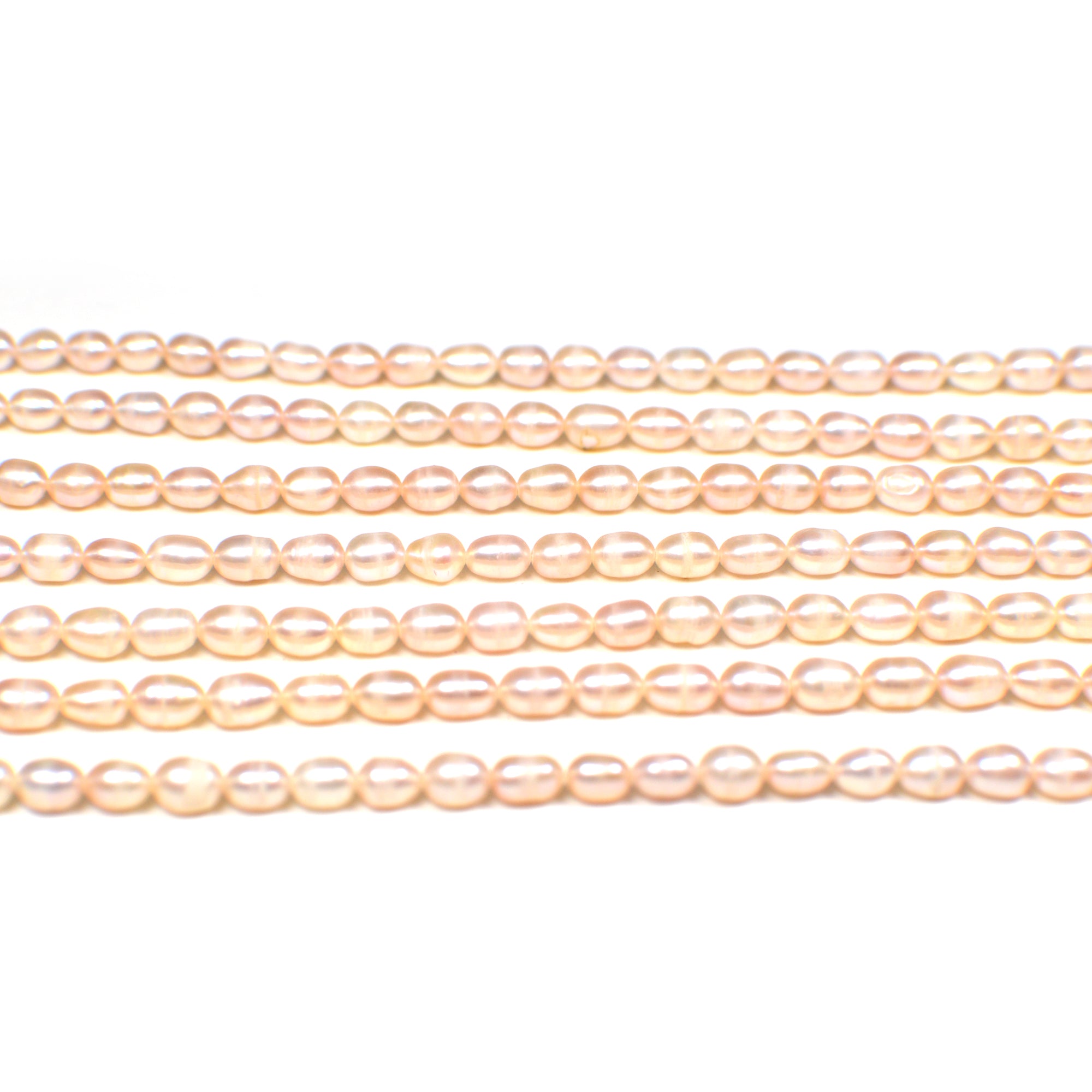 4x3 - 5x3 MM Light Pink Peach Rice Freshwater Pearls Beads