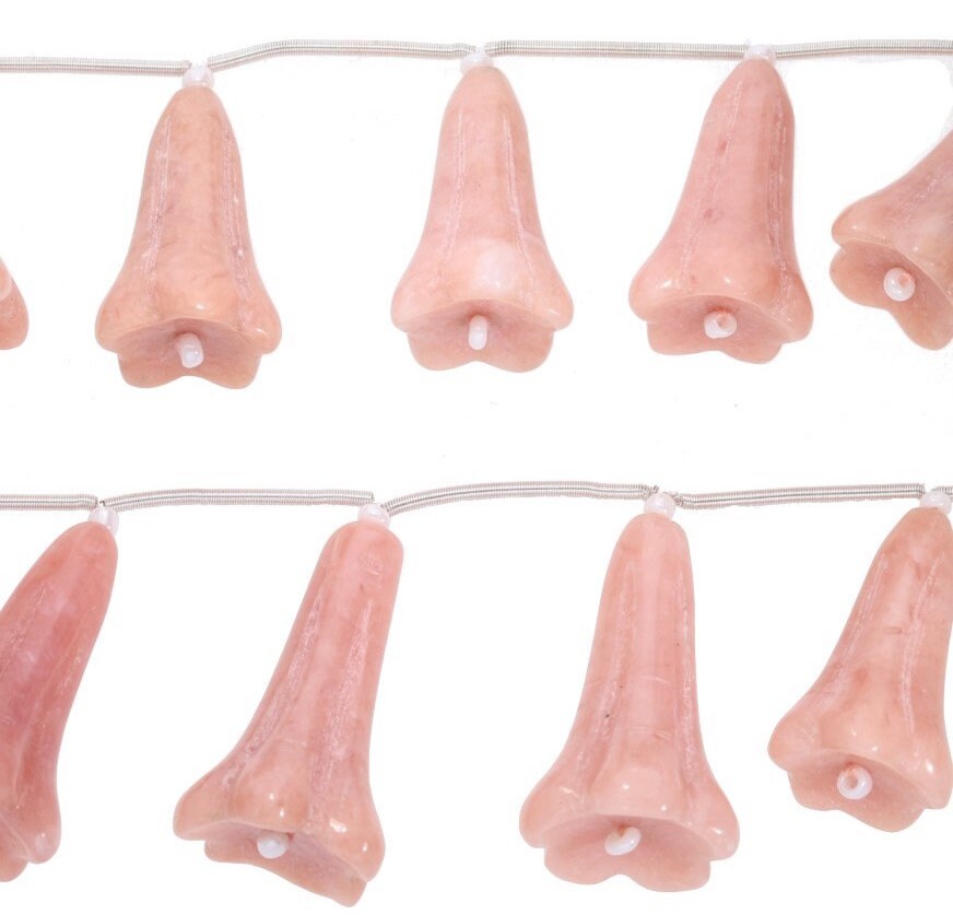 Jasper Carved Carving Fancy Flower Shape Gemstone Strand Beads