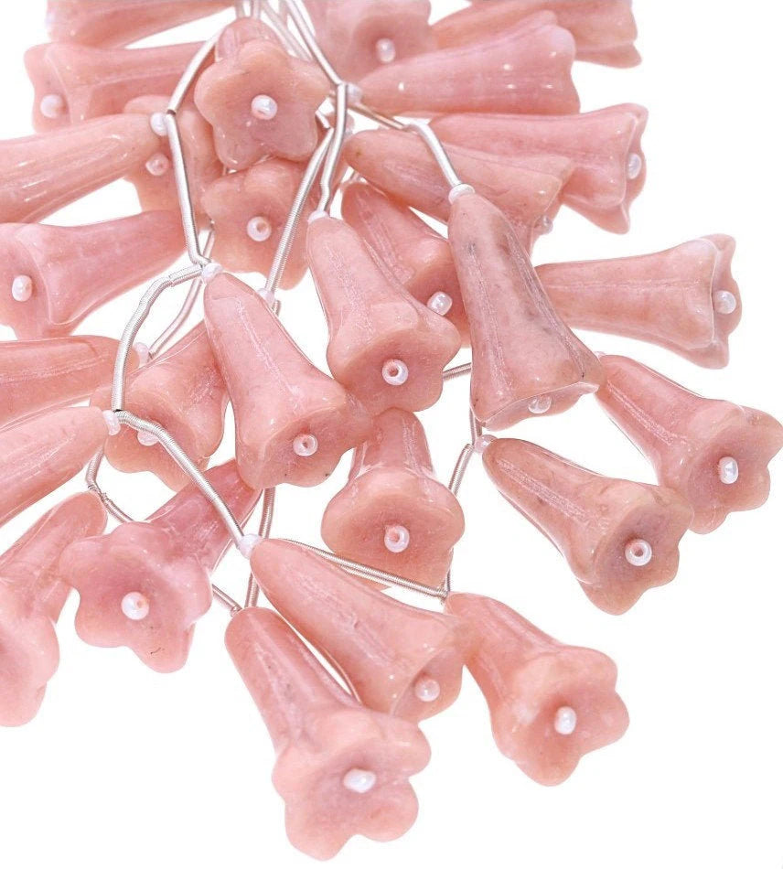 Jasper Carved Carving Fancy Flower Shape Gemstone Strand Beads